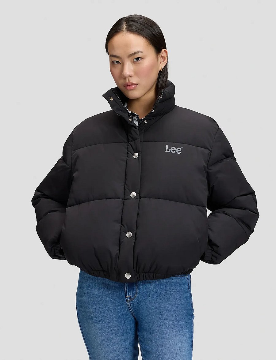 Lee Jeans - SHORT PUFFER JACKET - frühlingsjacken - black - 0