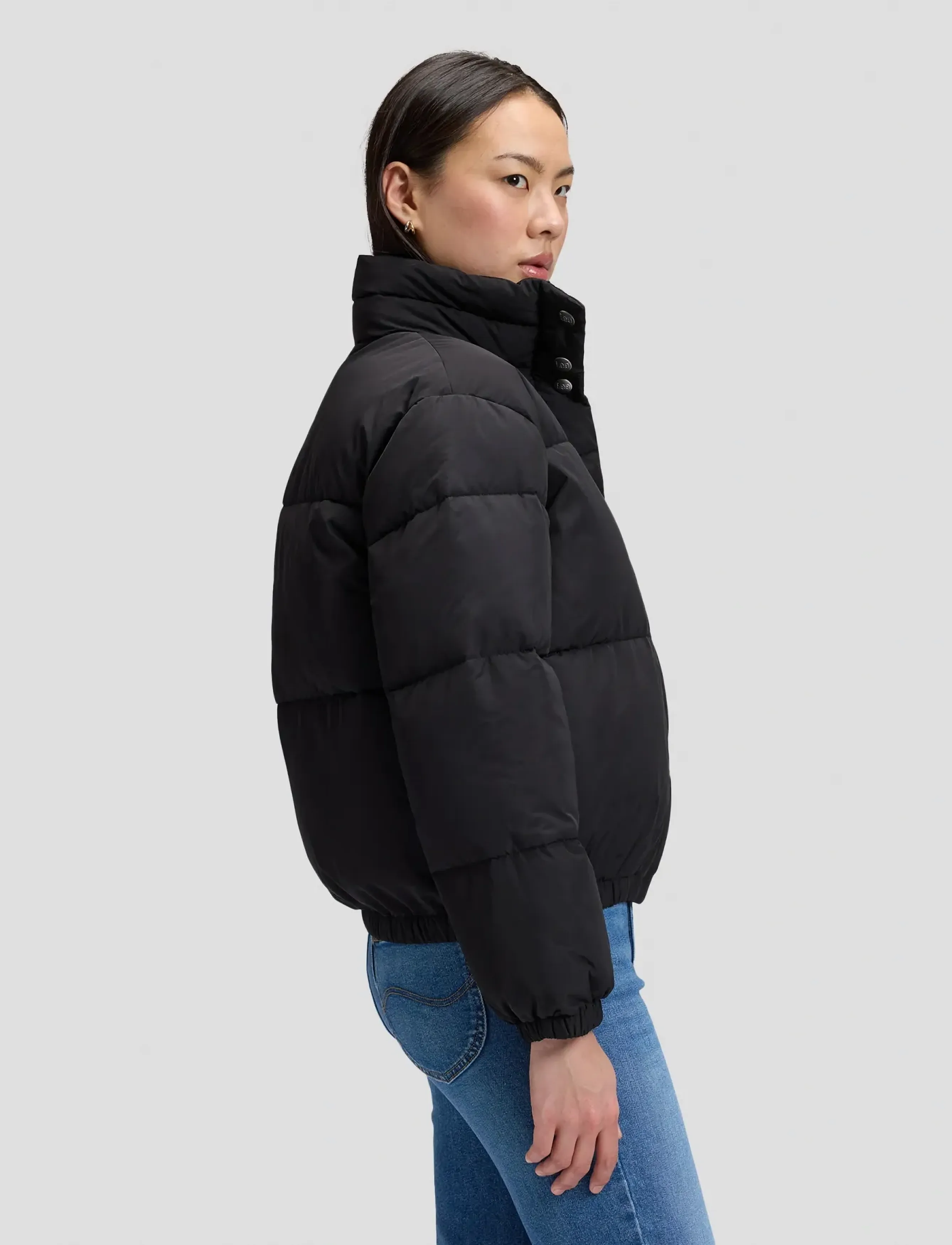 Lee Jeans - SHORT PUFFER JACKET - spring jackets - black - 4