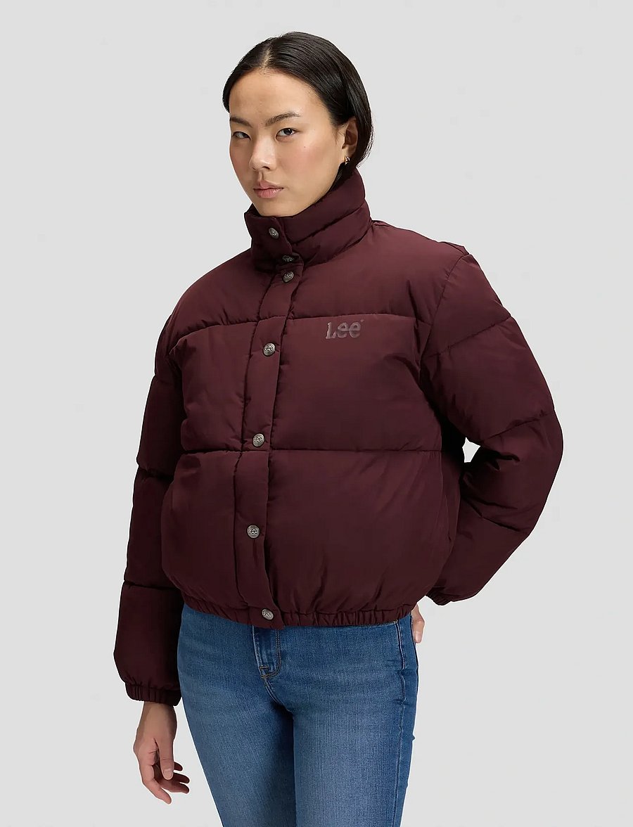 Lee Jeans - SHORT PUFFER JACKET - kevadjoped - velvet beet - 0