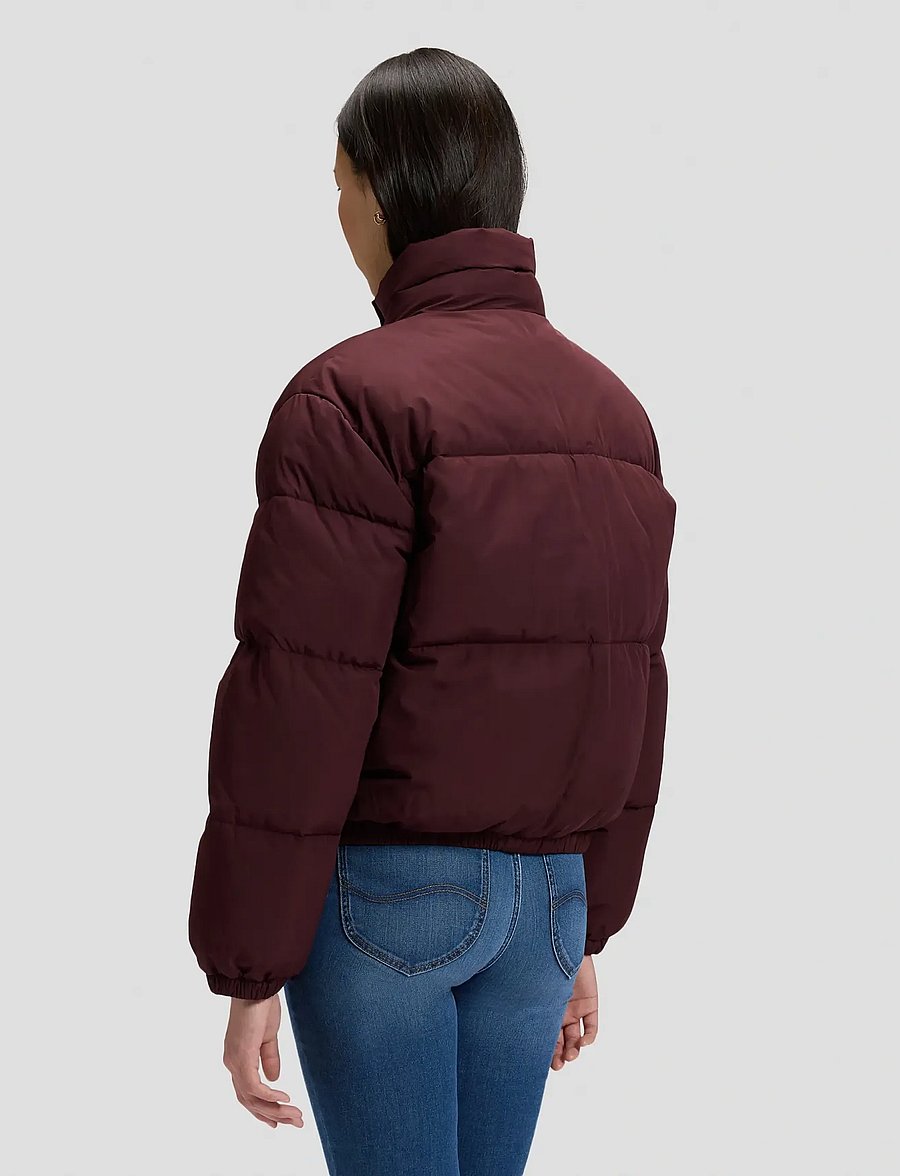 Lee Jeans - SHORT PUFFER JACKET - kevadjoped - velvet beet - 2