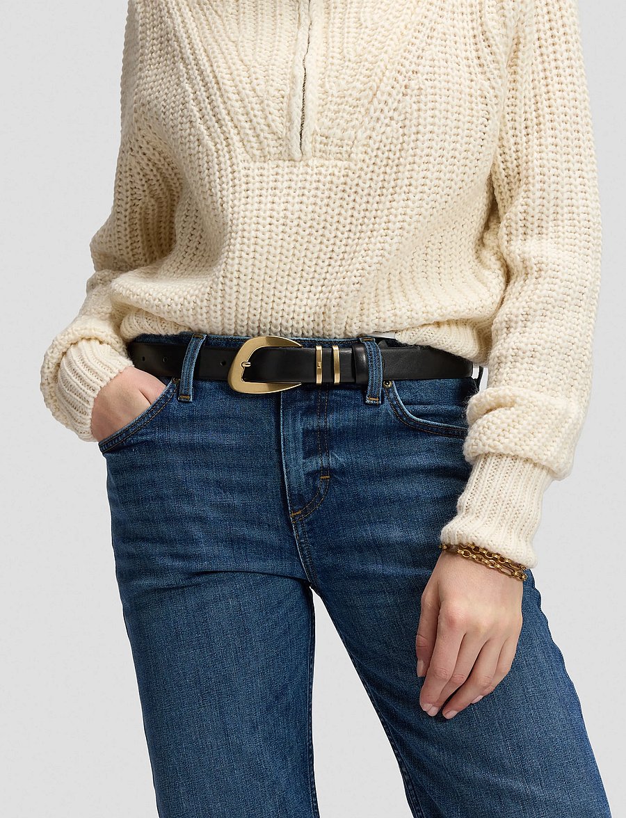 Lee Jeans - BIG BUCKLE BELT - läderskärp - black - 0