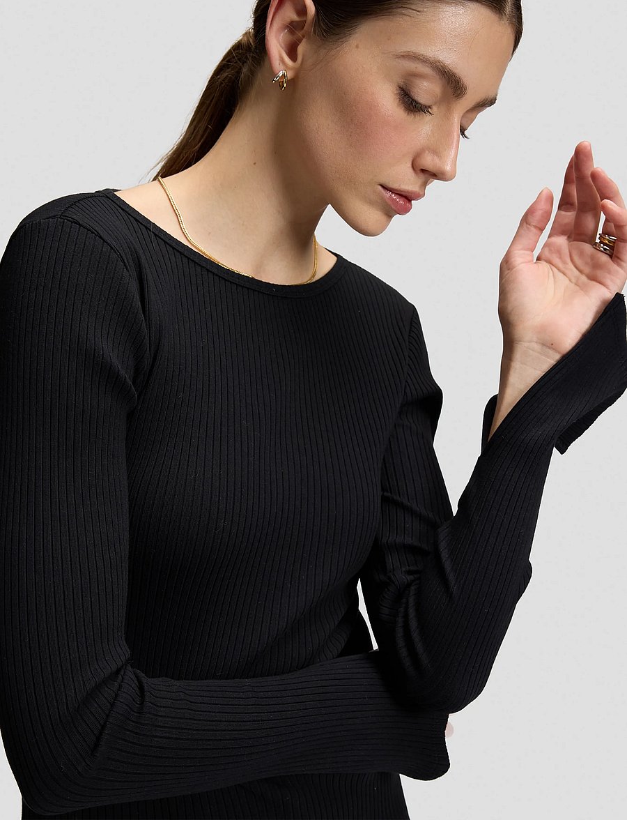 Lee Jeans - SLIT SLEEVE RIB TEE - black - 5