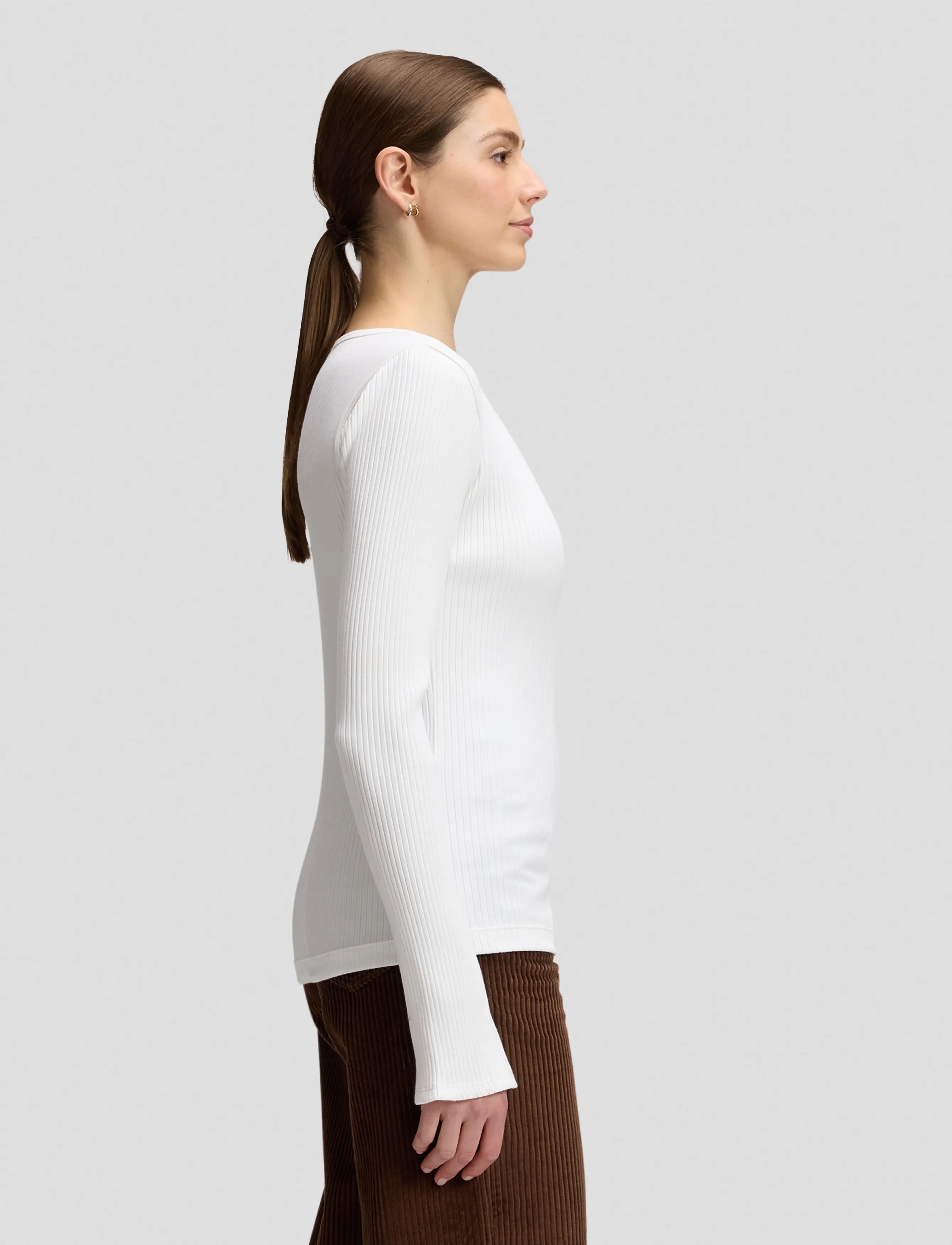 Lee Jeans Slit Sleeve Rib Tee stickade tröjor dam – bild 4