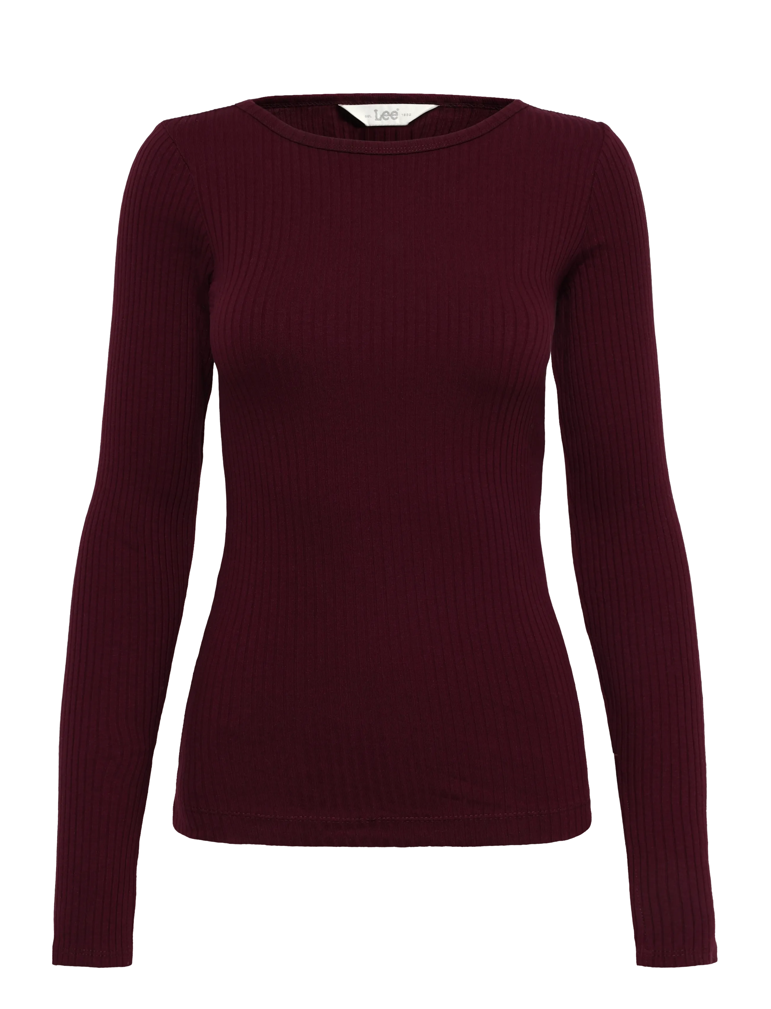 Lee Jeans SLIT SLEEVE RIB TEE - Colours of the season - FIG / burgundy