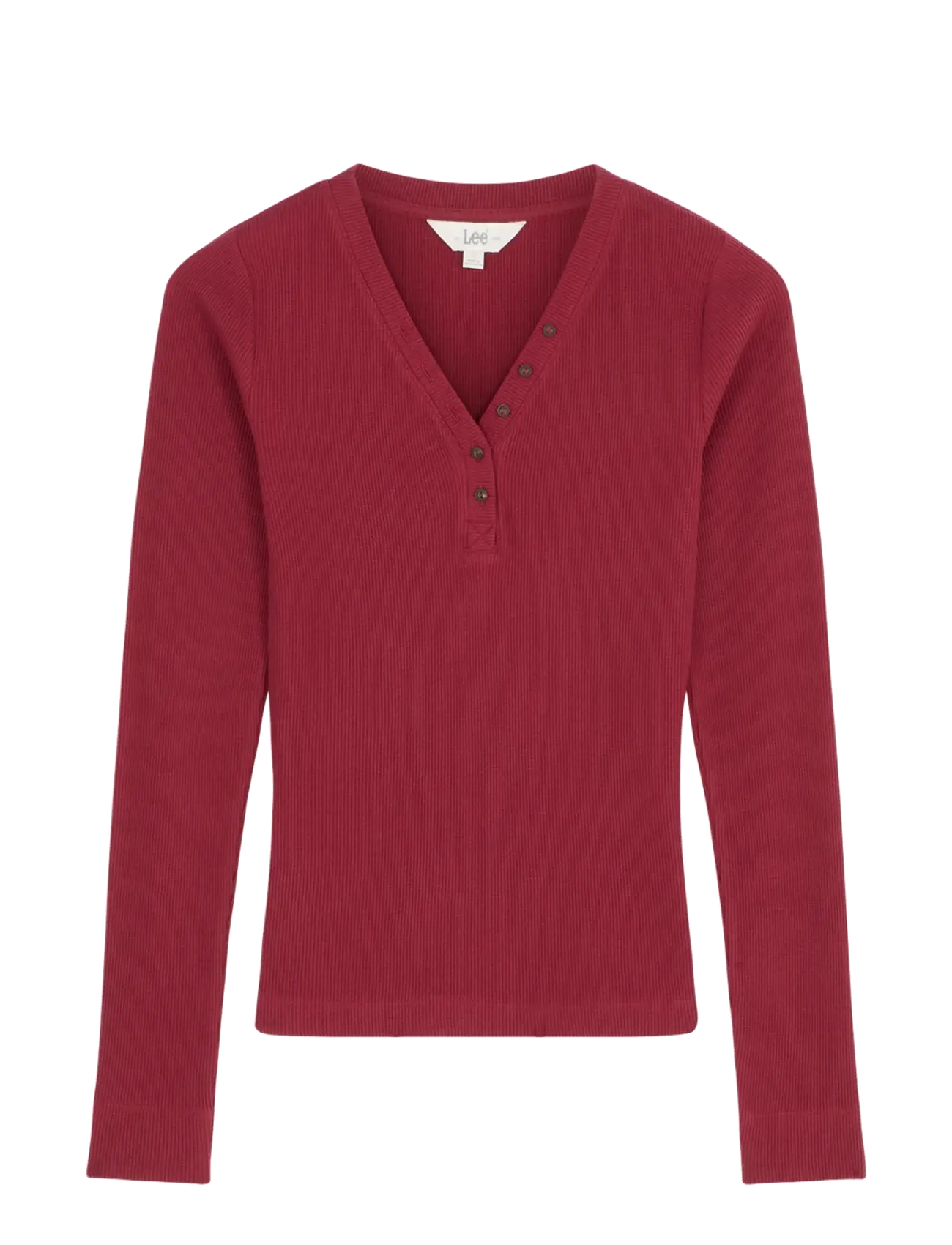 Lee Jeans LS WAFFLE HENLEY - Kläder - TIBETAN RED / burgundy