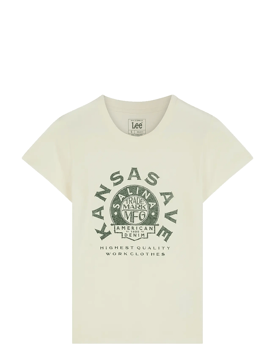 Lee Jeans - RECORD TEE - t-shirts - ecru - 1