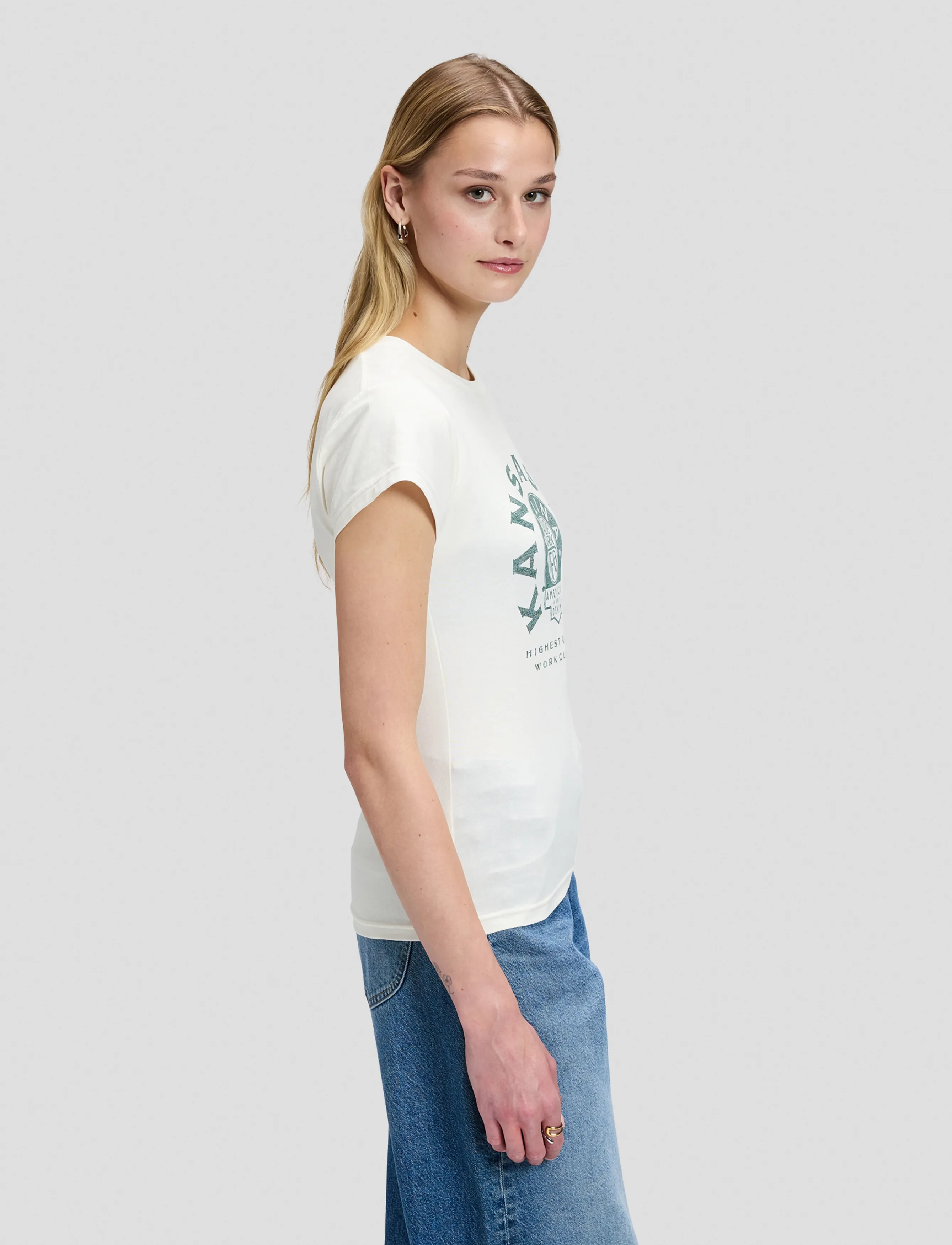 Lee Jeans - RECORD TEE - t-shirts - ecru - 4