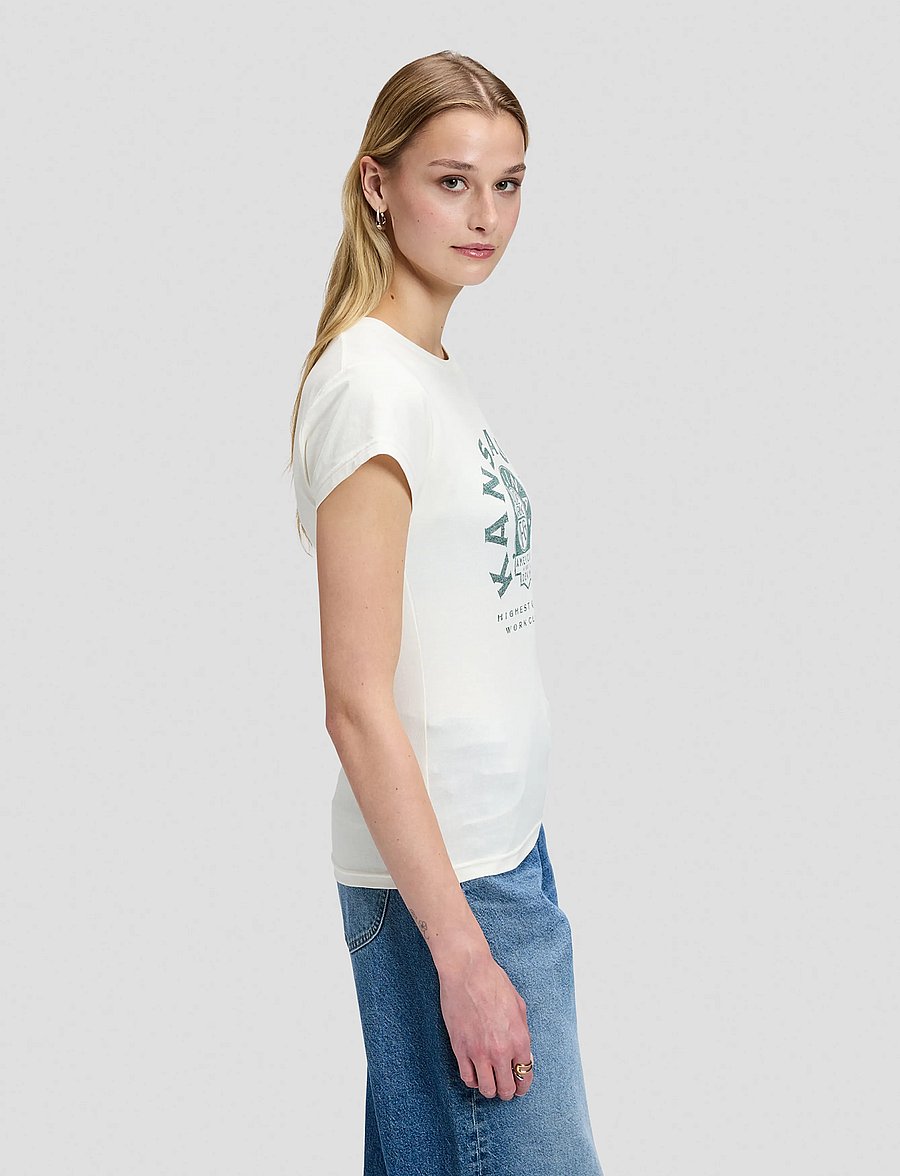 Lee Jeans - RECORD TEE - t-shirts - ecru - 4
