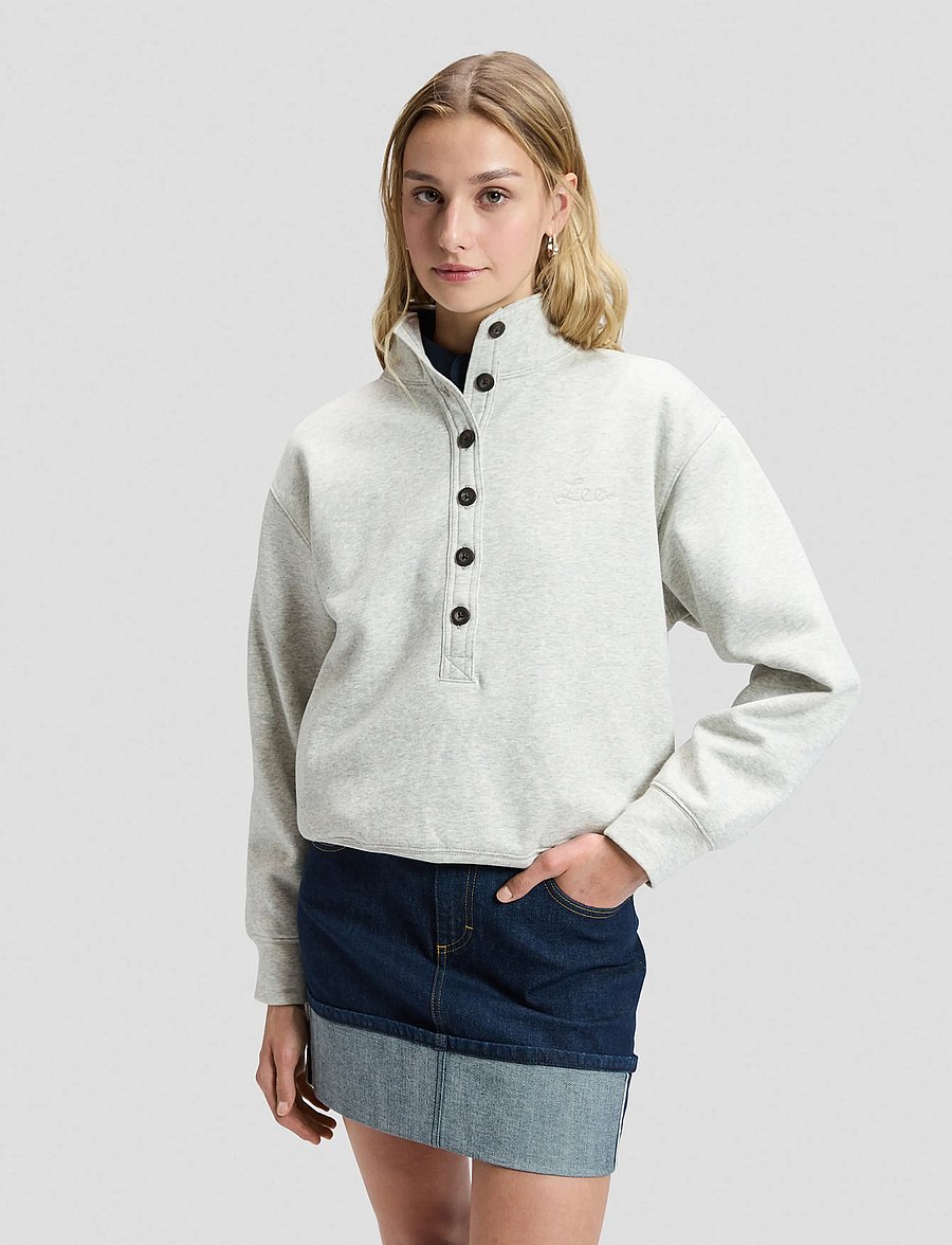 Lee Jeans - POPOVER SWEATSHIRT - igapäevane stiil - grey heather - 0