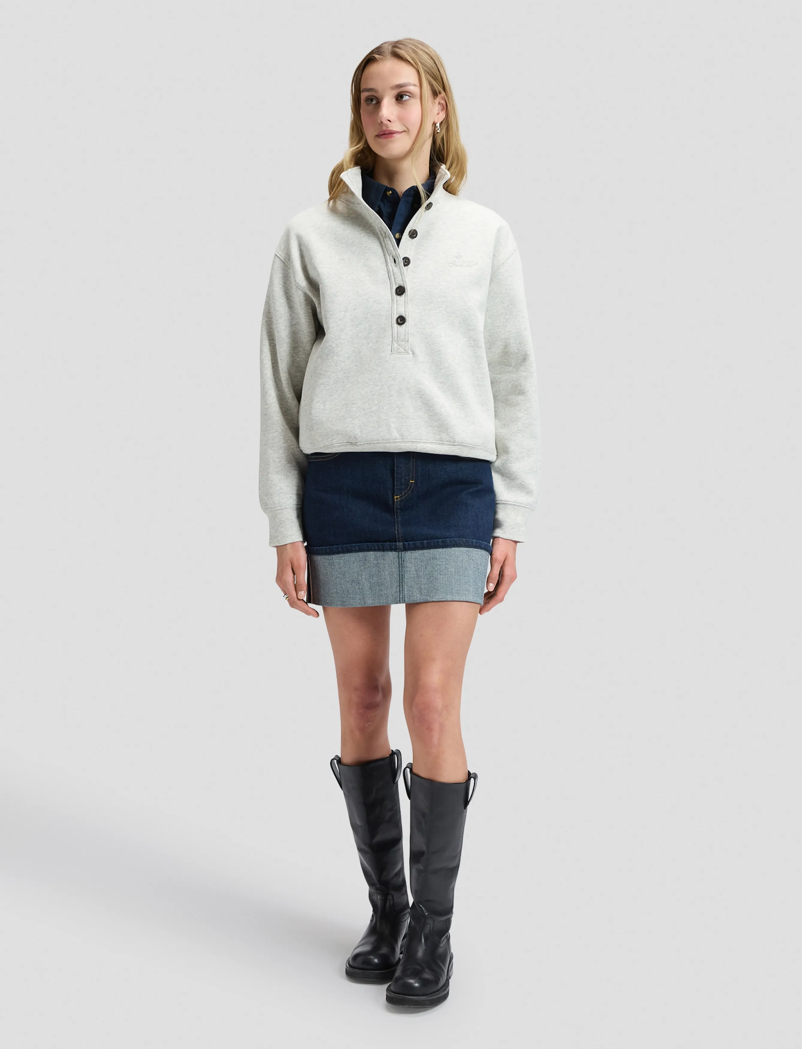 Lee Jeans - POPOVER SWEATSHIRT - everyday style - grey heather - 3