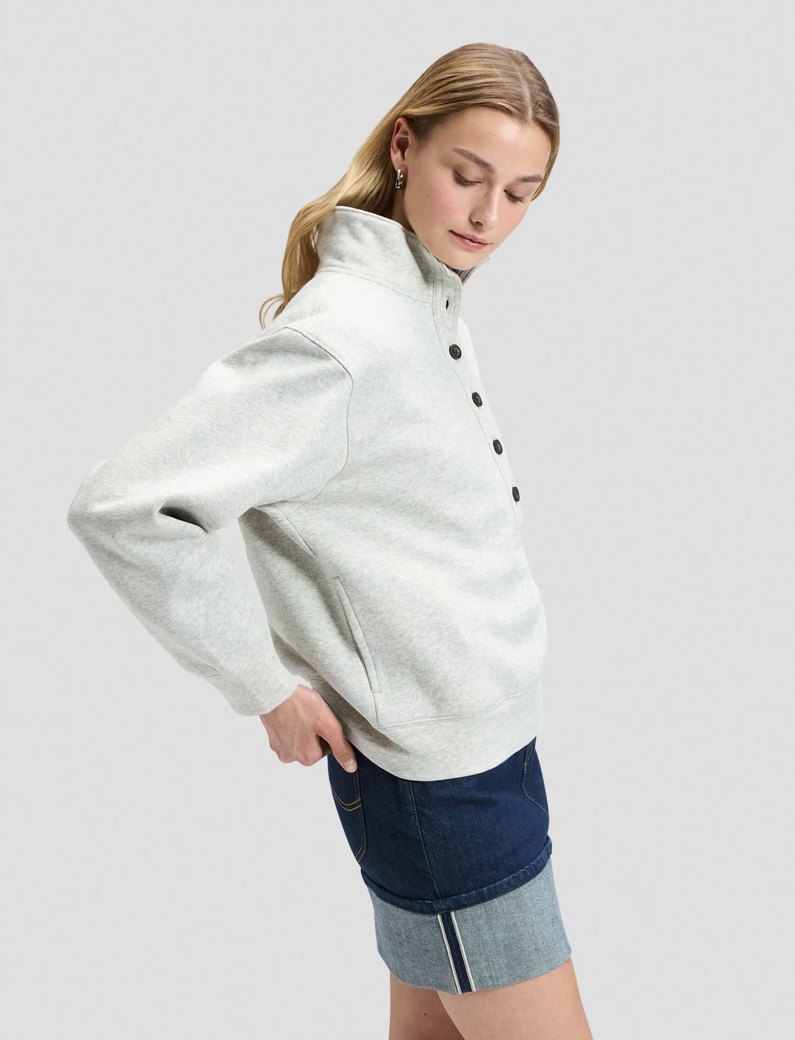Lee Jeans - POPOVER SWEATSHIRT - everyday style - grey heather - 4
