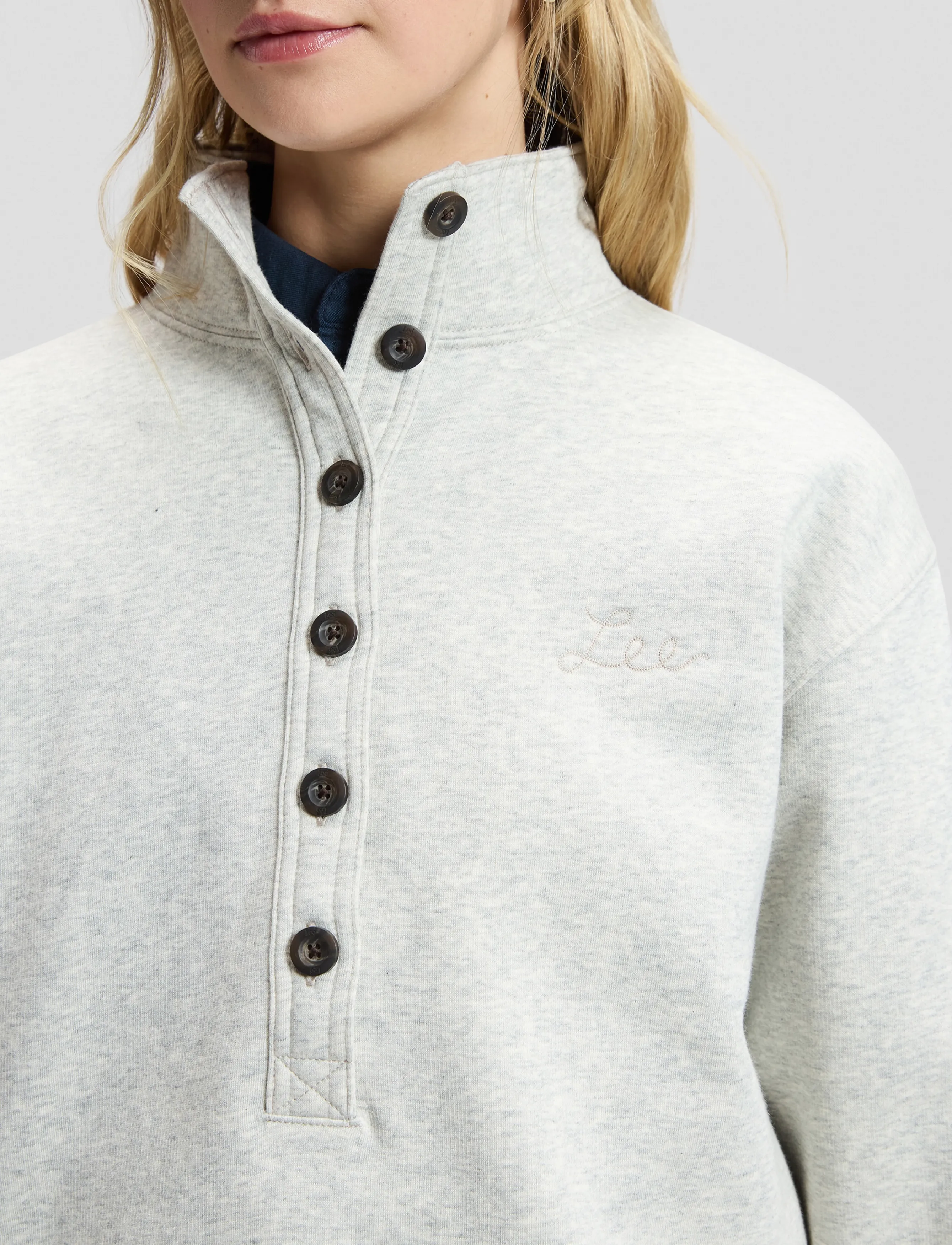 Lee Jeans - POPOVER SWEATSHIRT - everyday style - grey heather - 5