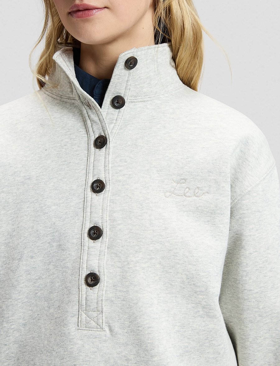 Lee Jeans - POPOVER SWEATSHIRT - igapäevane stiil - grey heather - 5