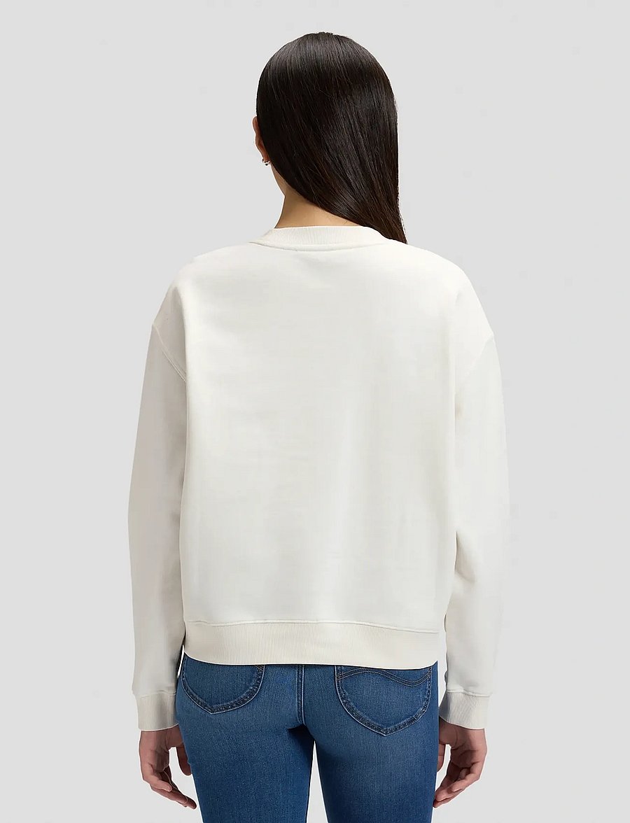 Lee Jeans - LOGO CREW SWS - sweatshirts - ecru - 2