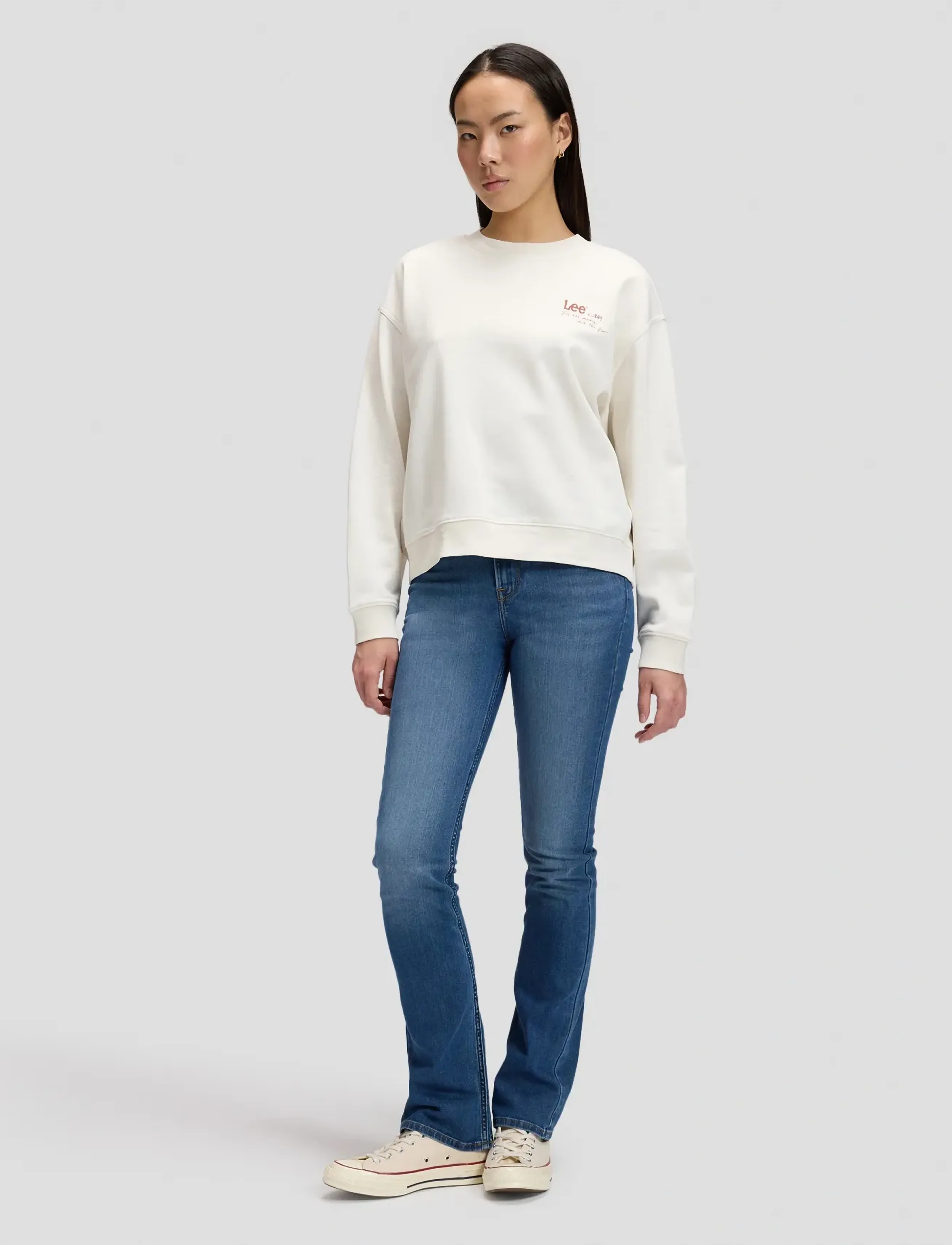 Lee Jeans - LOGO CREW SWS - sweatshirts - ecru - 3