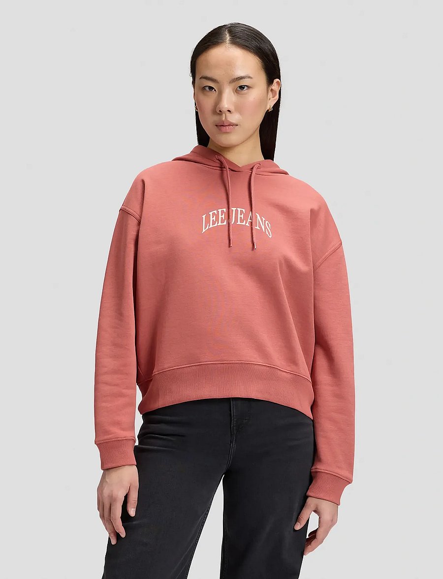 Lee Jeans - HOODIE WITH LOGO - kapuzenpullover - cosme pink - 0