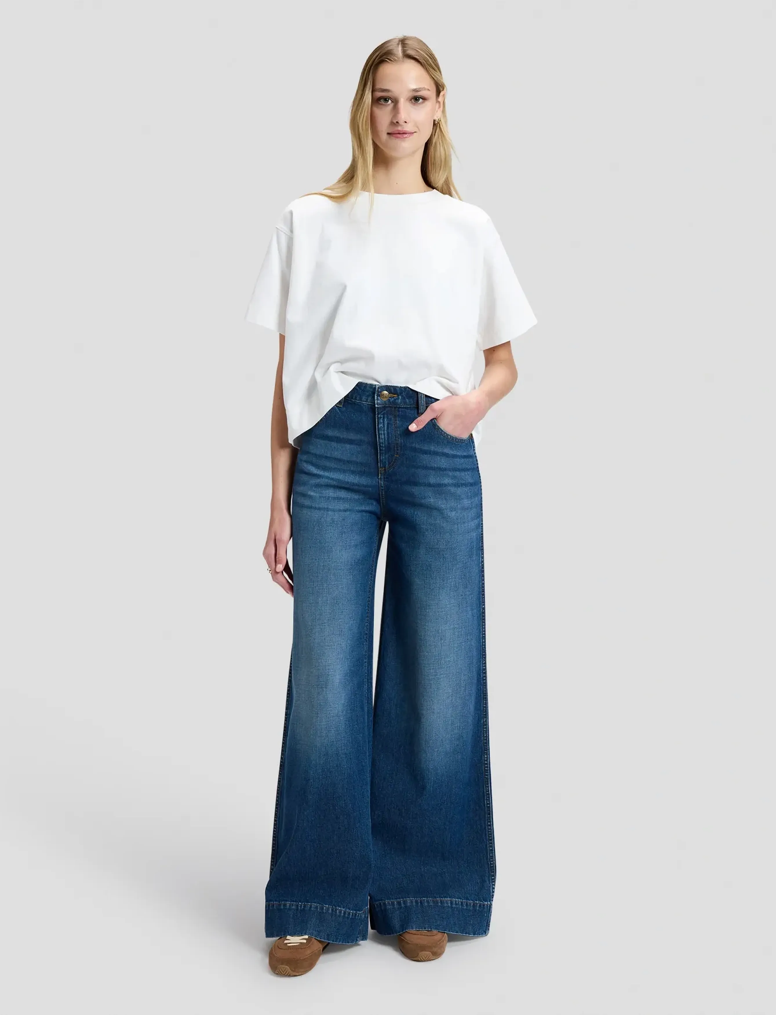 Lee Jeans - EXTREME STELLA - hosen mit weitem bein - brash blue - 2