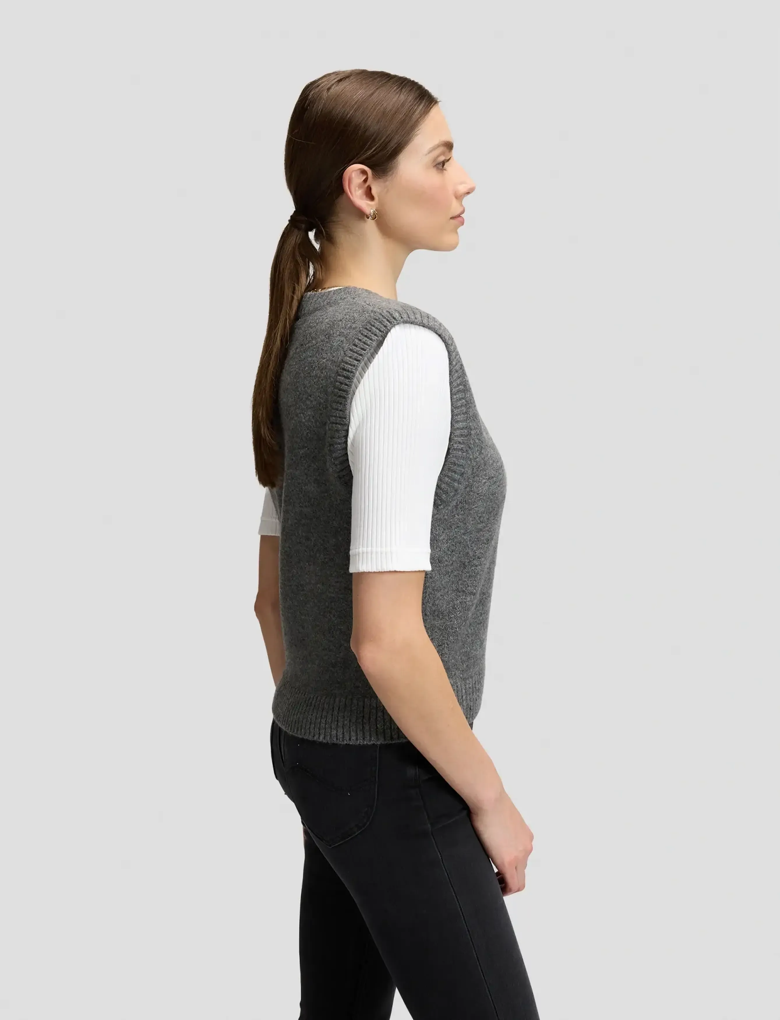 Lee Jeans - KNITTED VEST - charcoal heather - 4