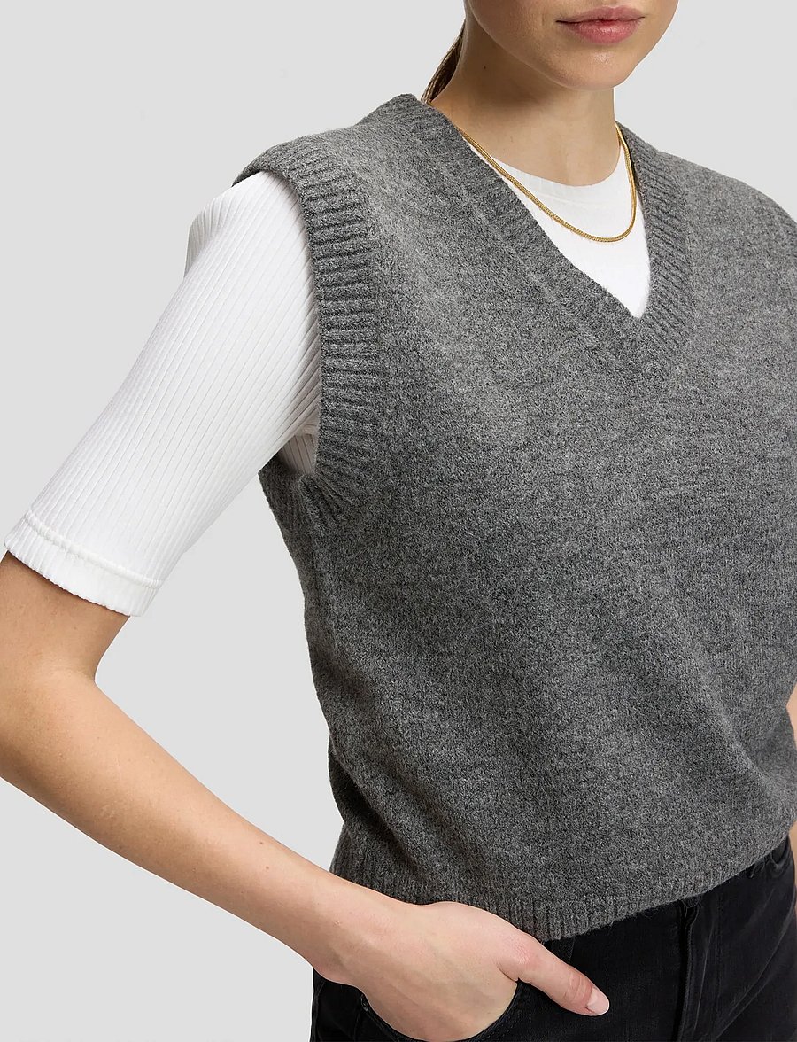 Lee Jeans - KNITTED VEST - charcoal heather - 5
