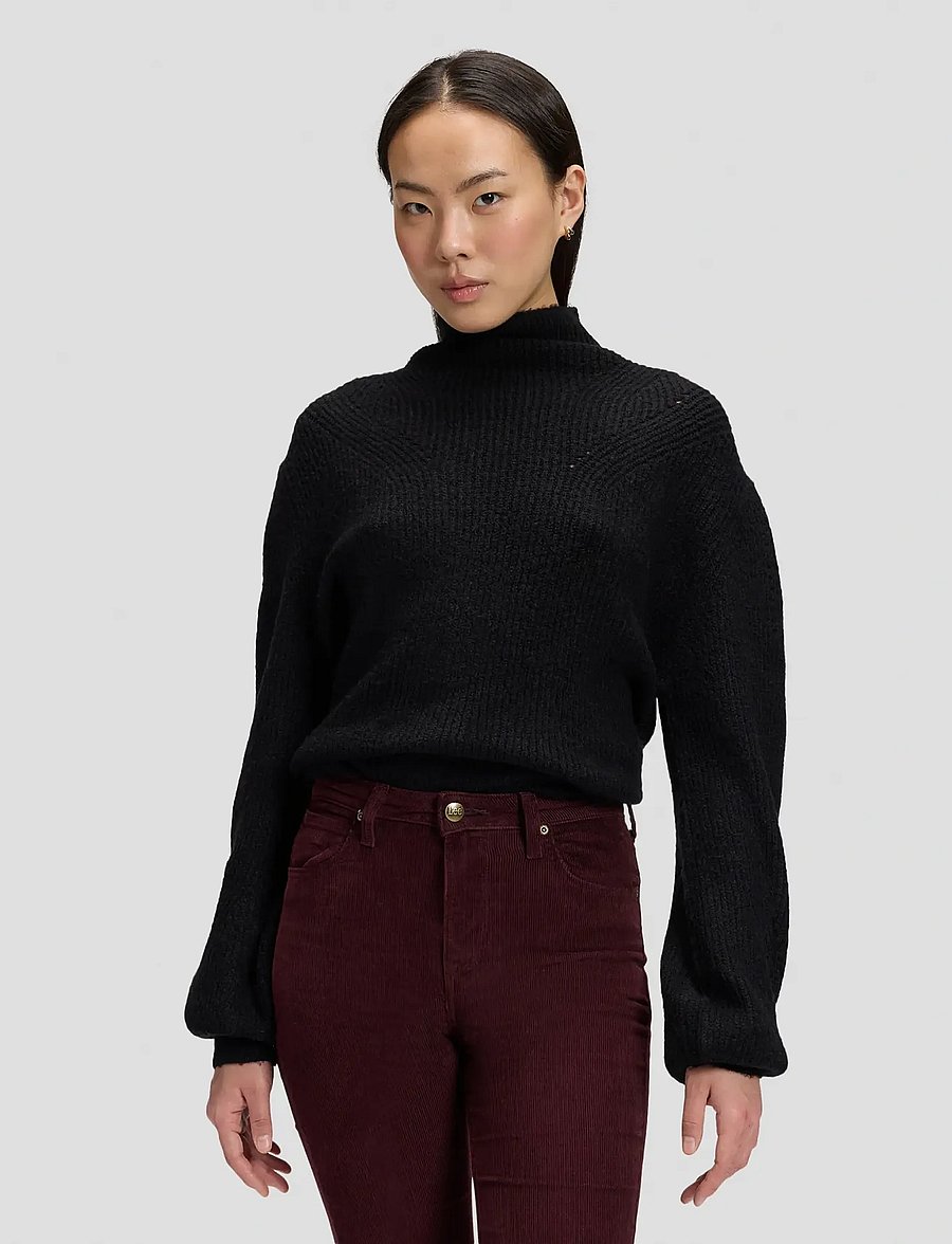 Lee Jeans - KNITTED HIGH NECK - pullover - black - 0