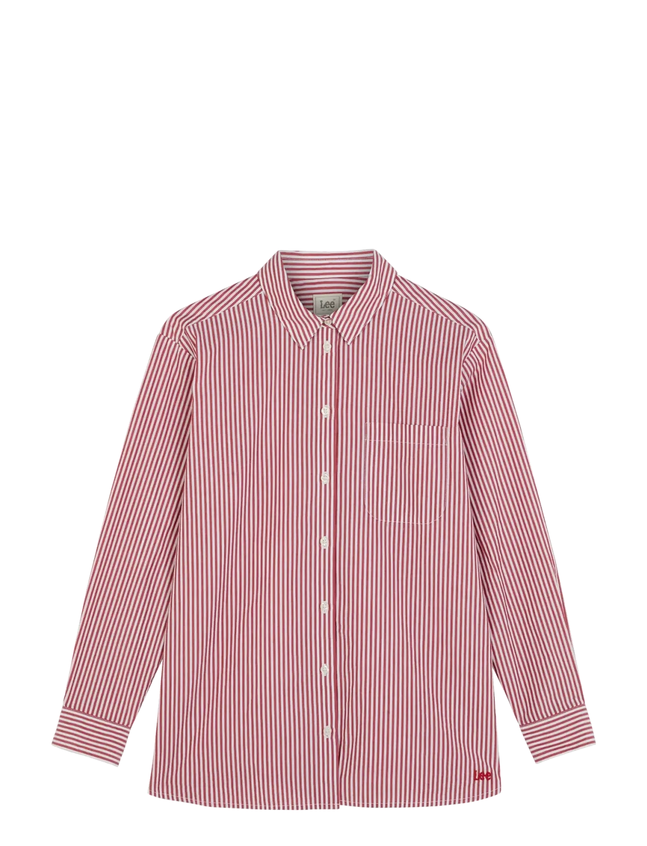 Lee Jeans BOYFRIENDS POCKET SHIRT - Hverdags stil - SAMBA STRIPE / burgundy