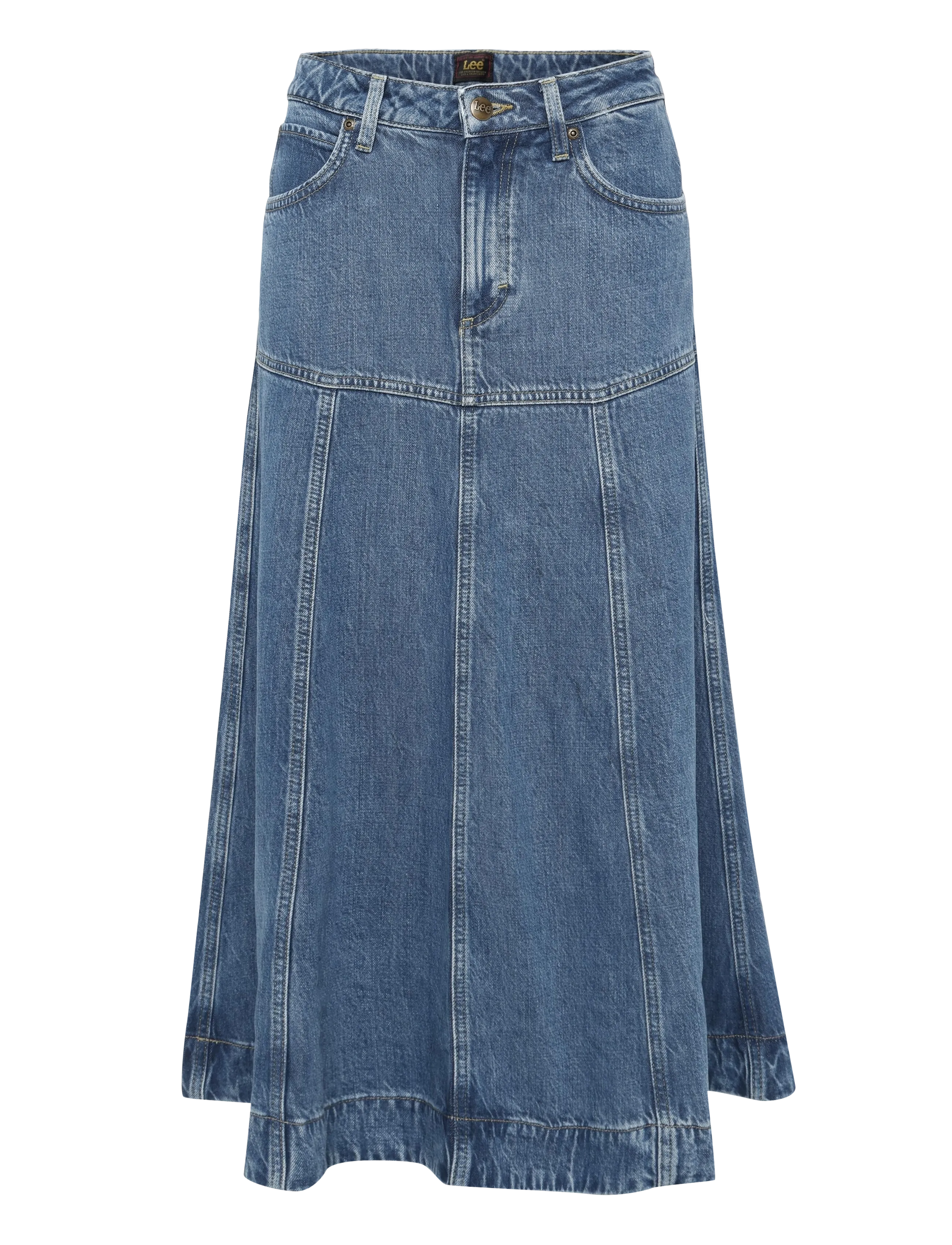 Lee Jeans SEAMED MIDI SKIRT - Kollektioner - TORRENTIAL / blue