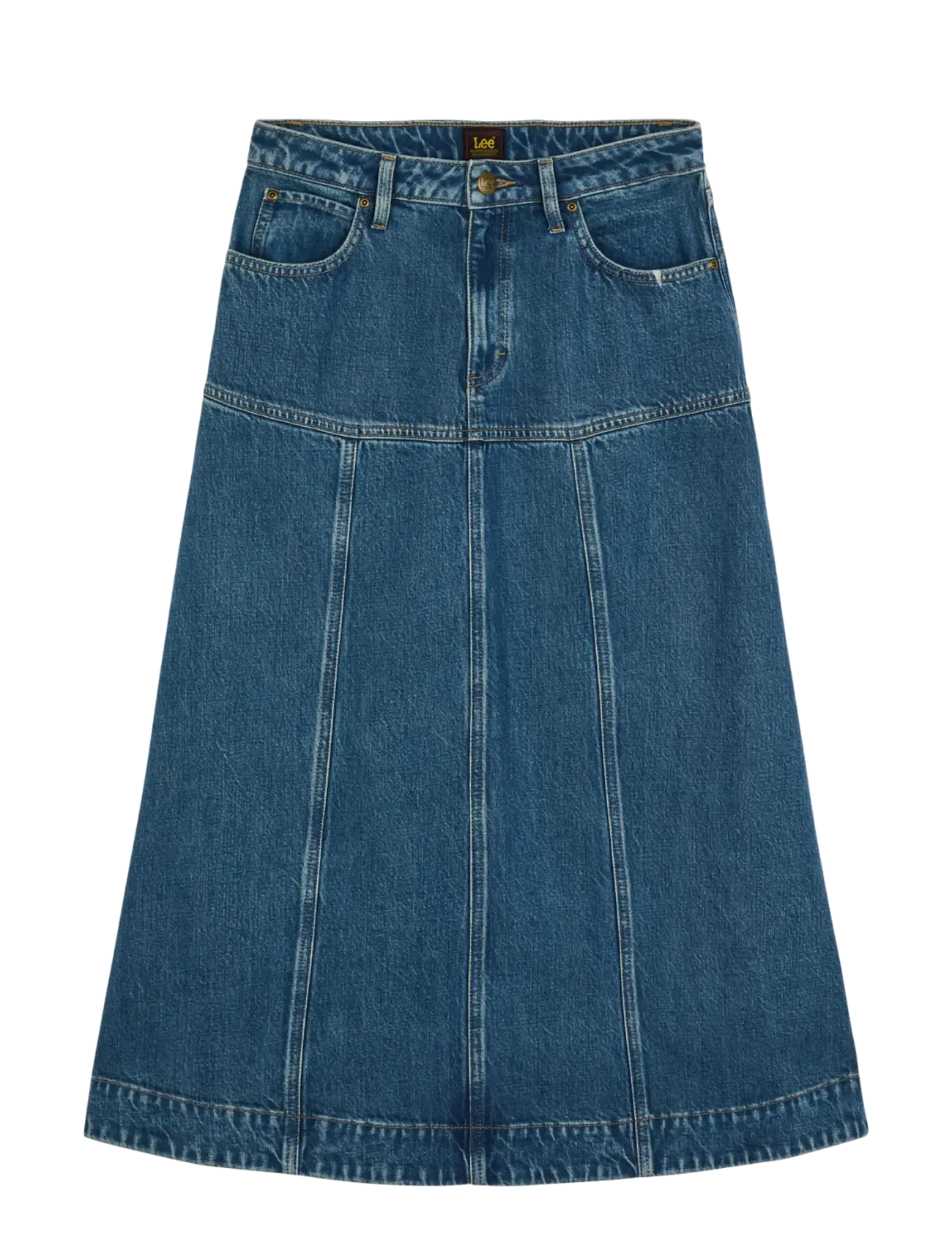 Lee Jeans - SEAMED MIDI SKIRT - torrential - 1