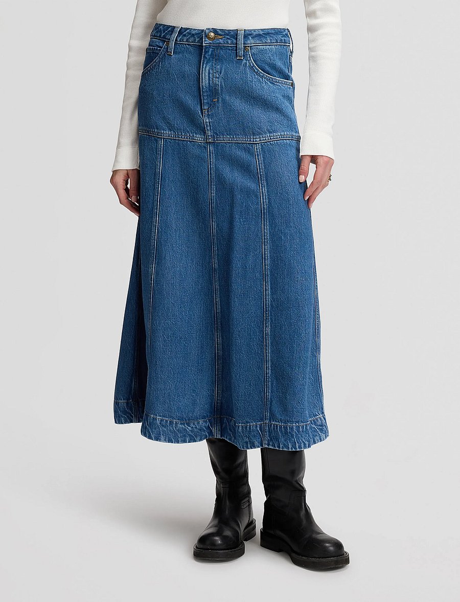 Lee Jeans - SEAMED MIDI SKIRT - torrential - 2