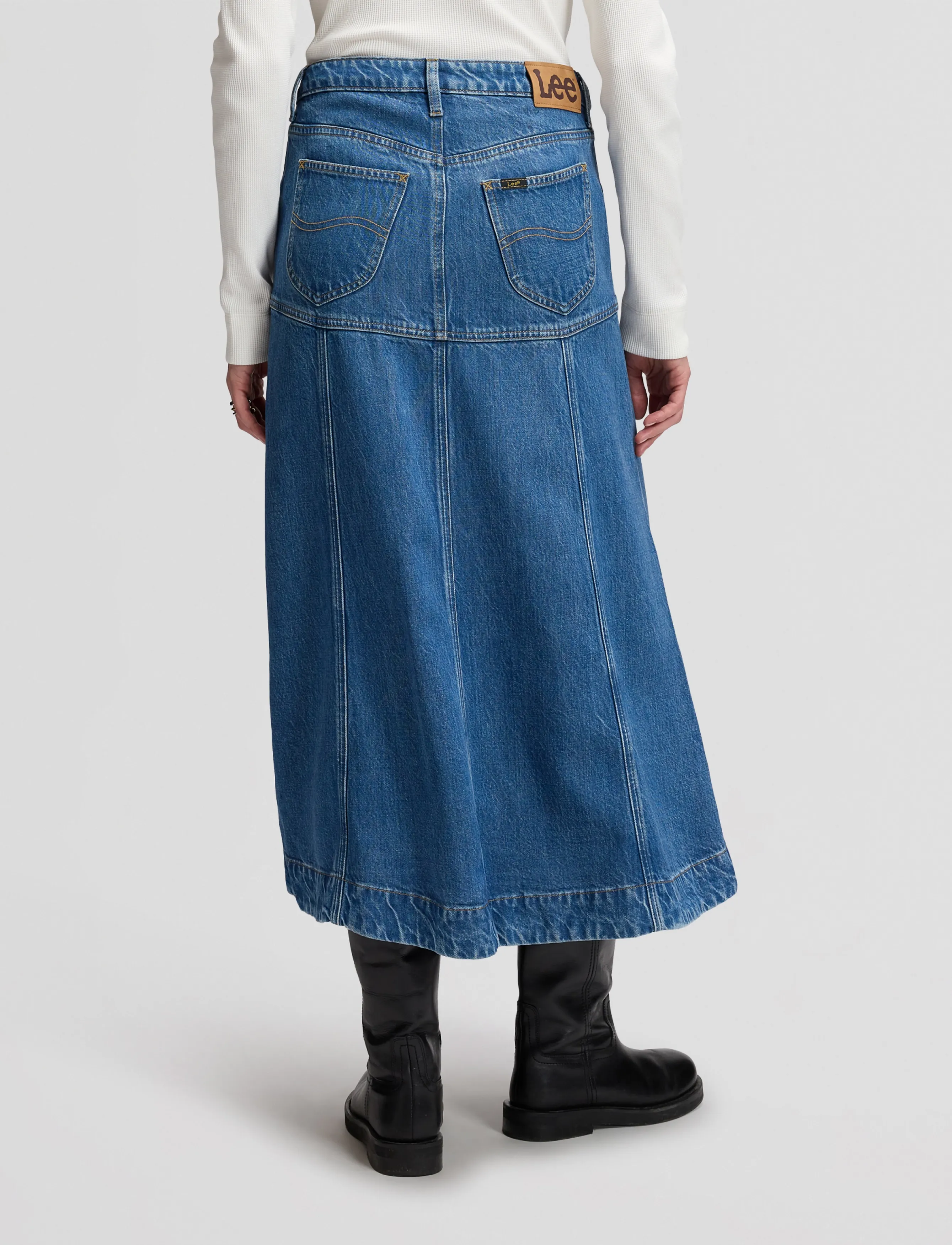 Lee Jeans - SEAMED MIDI SKIRT - torrential - 3
