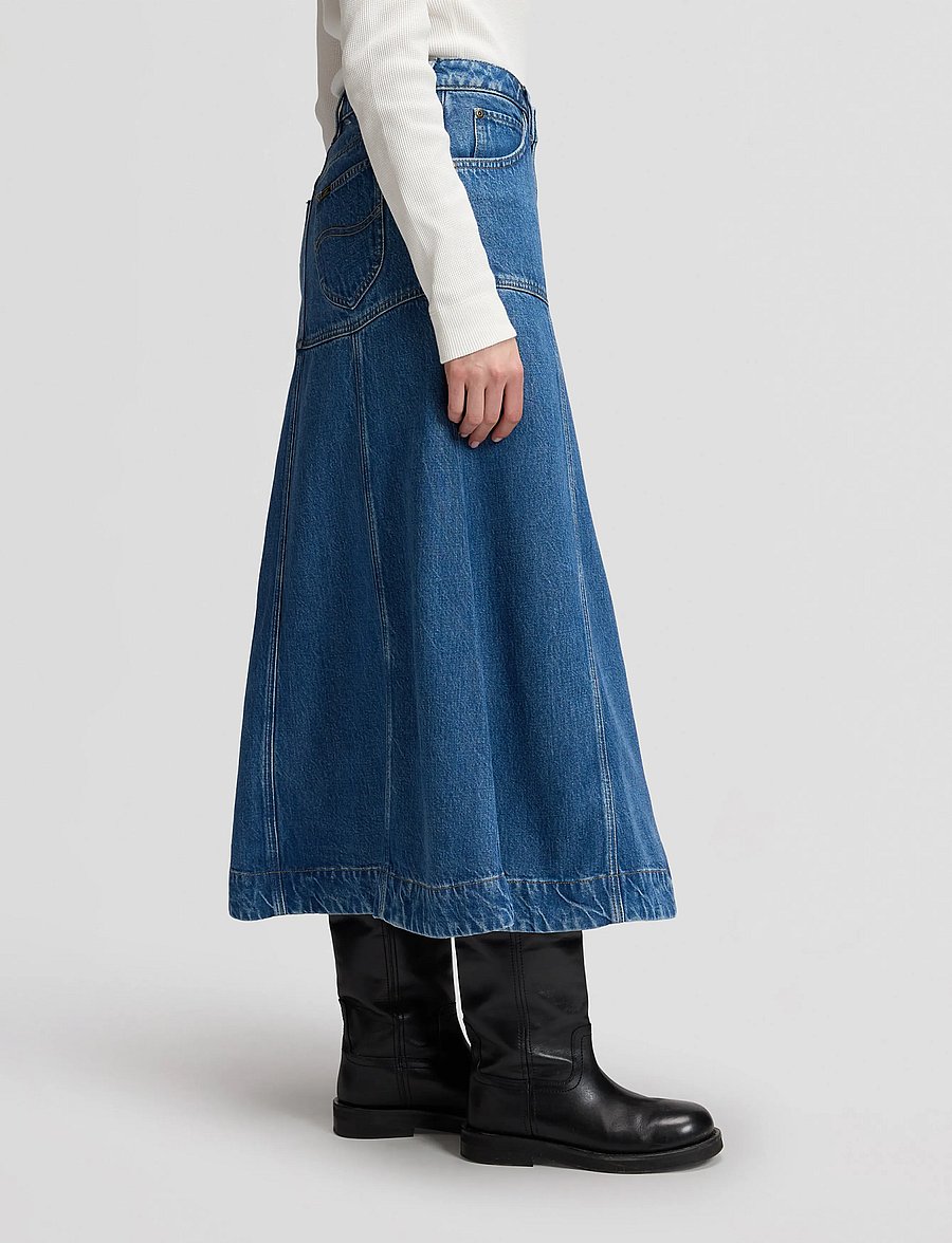 Lee Jeans - SEAMED MIDI SKIRT - torrential - 4