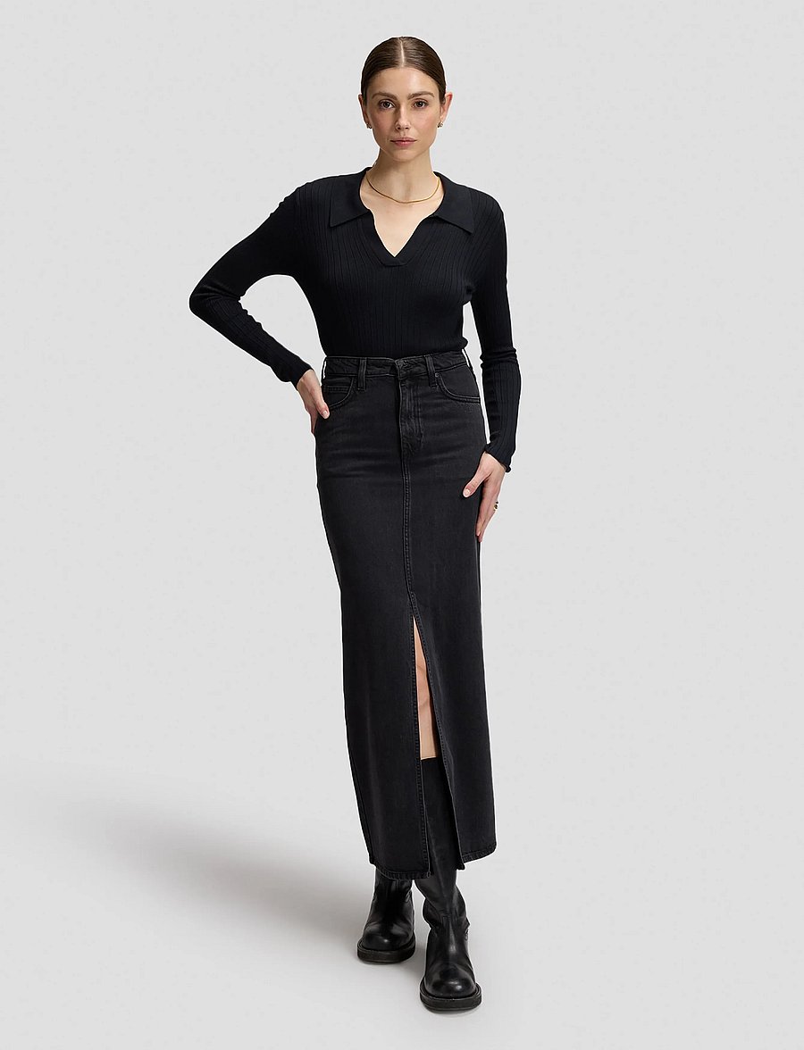 Lee Jeans - FRONTSLIT MAXI SKIRT - teksaseelikud - in a blur - 2