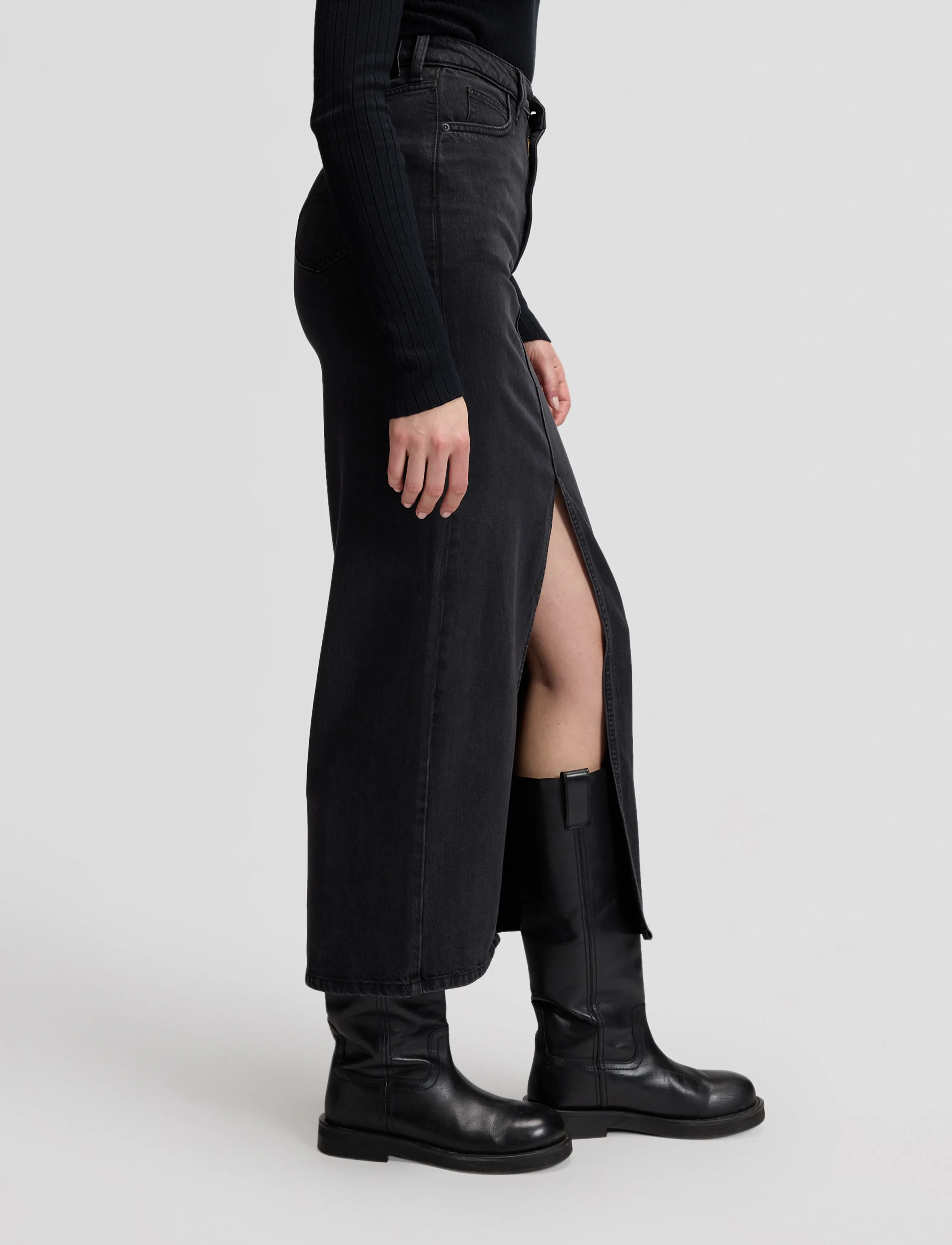 Lee Jeans - FRONTSLIT MAXI SKIRT - teksaseelikud - in a blur - 4