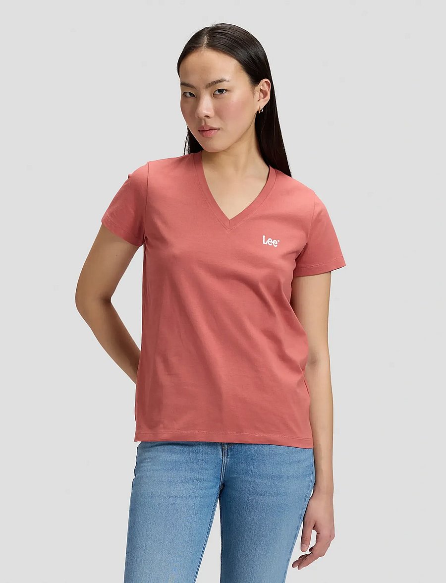 Lee Jeans - V NECK - t-shirts - cosme pink - 0