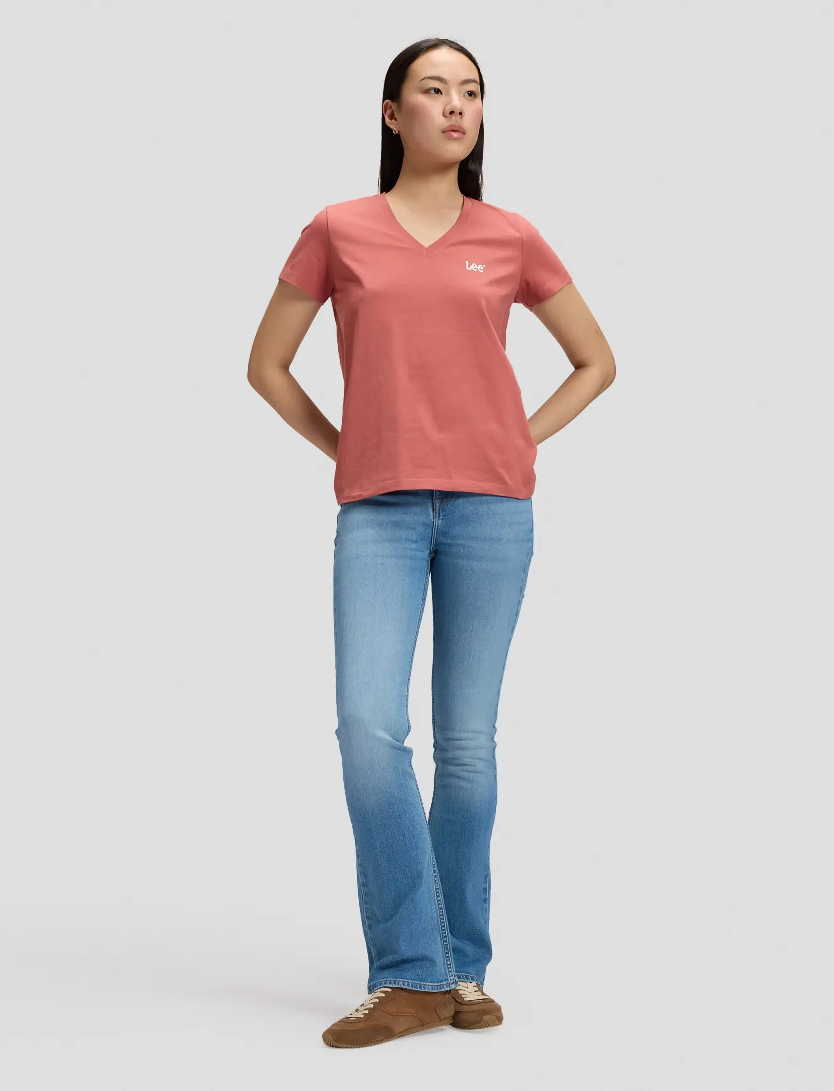 Lee Jeans - V NECK - t-shirts - cosme pink - 3