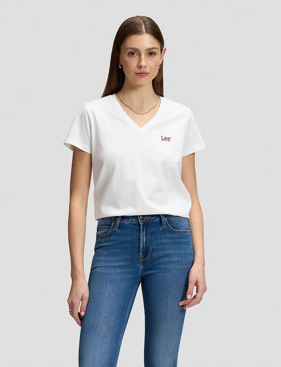 Lee Jeans - V NECK - t-shirts - ecru - 0