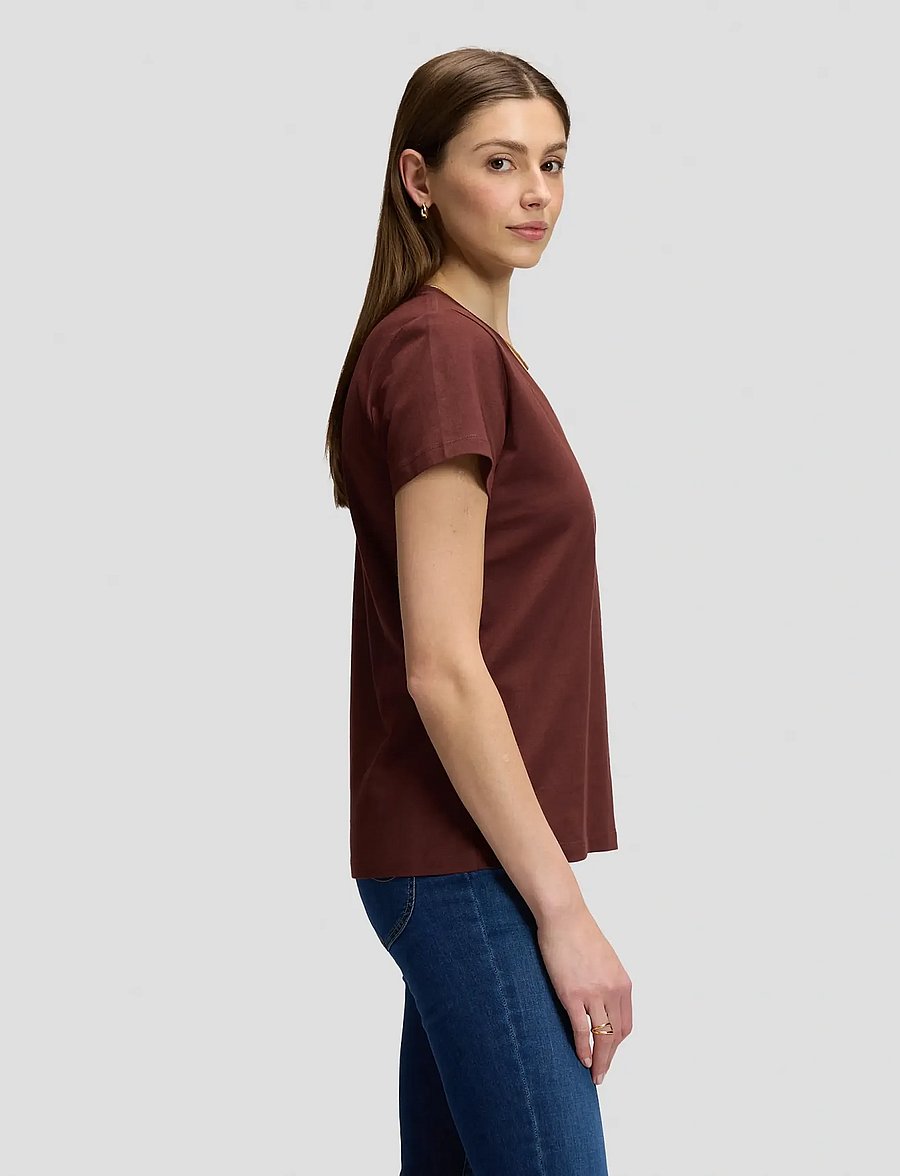 Lee Jeans - V NECK - t-shirts - velvet beet - 4