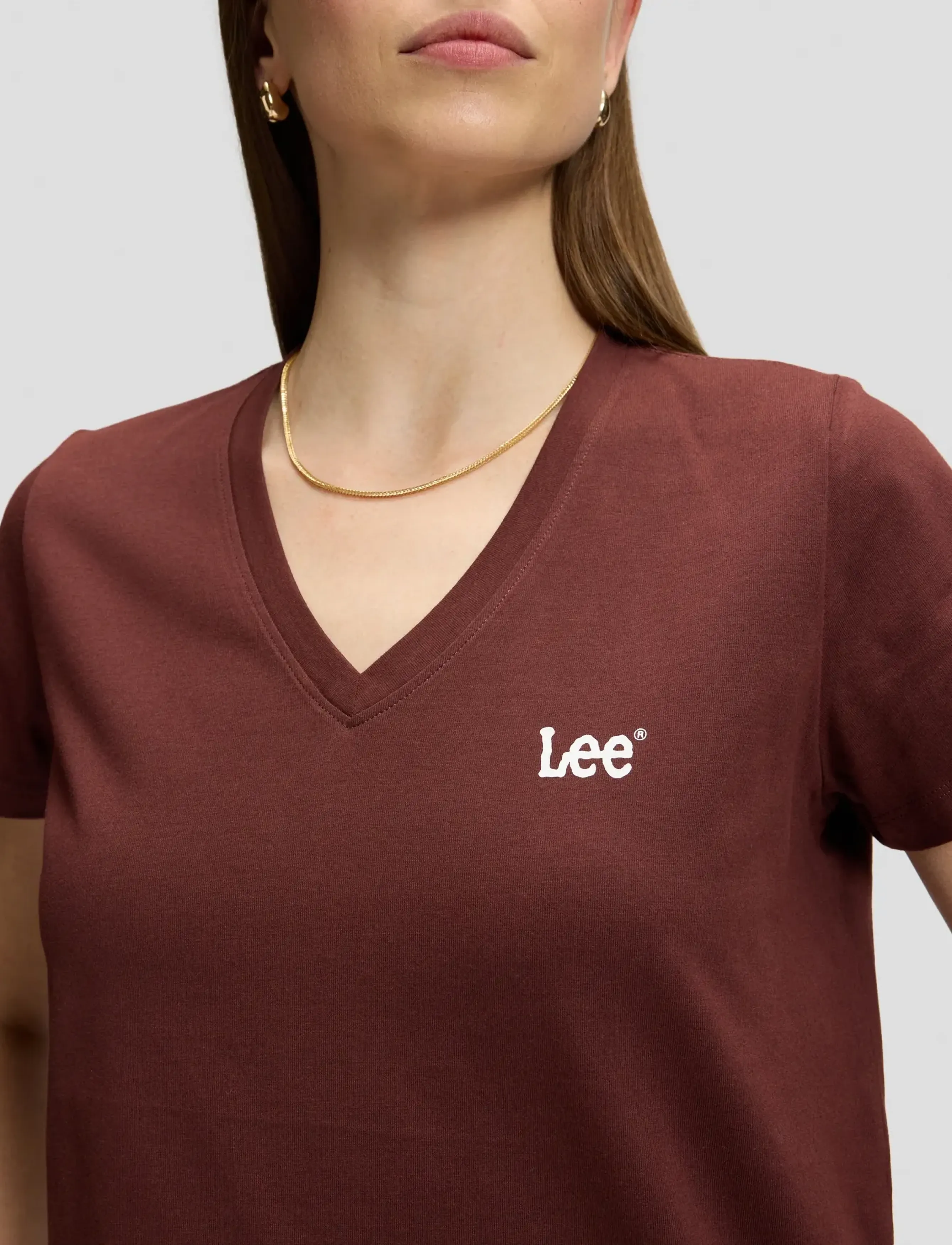 Lee Jeans - V NECK - t-shirts - velvet beet - 5