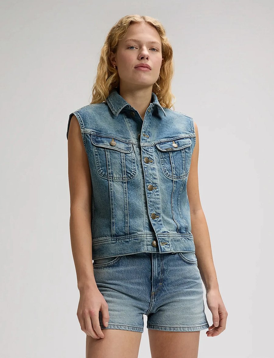 Lee Jeans - RIDER VEST - denimveste - serene shade - 0