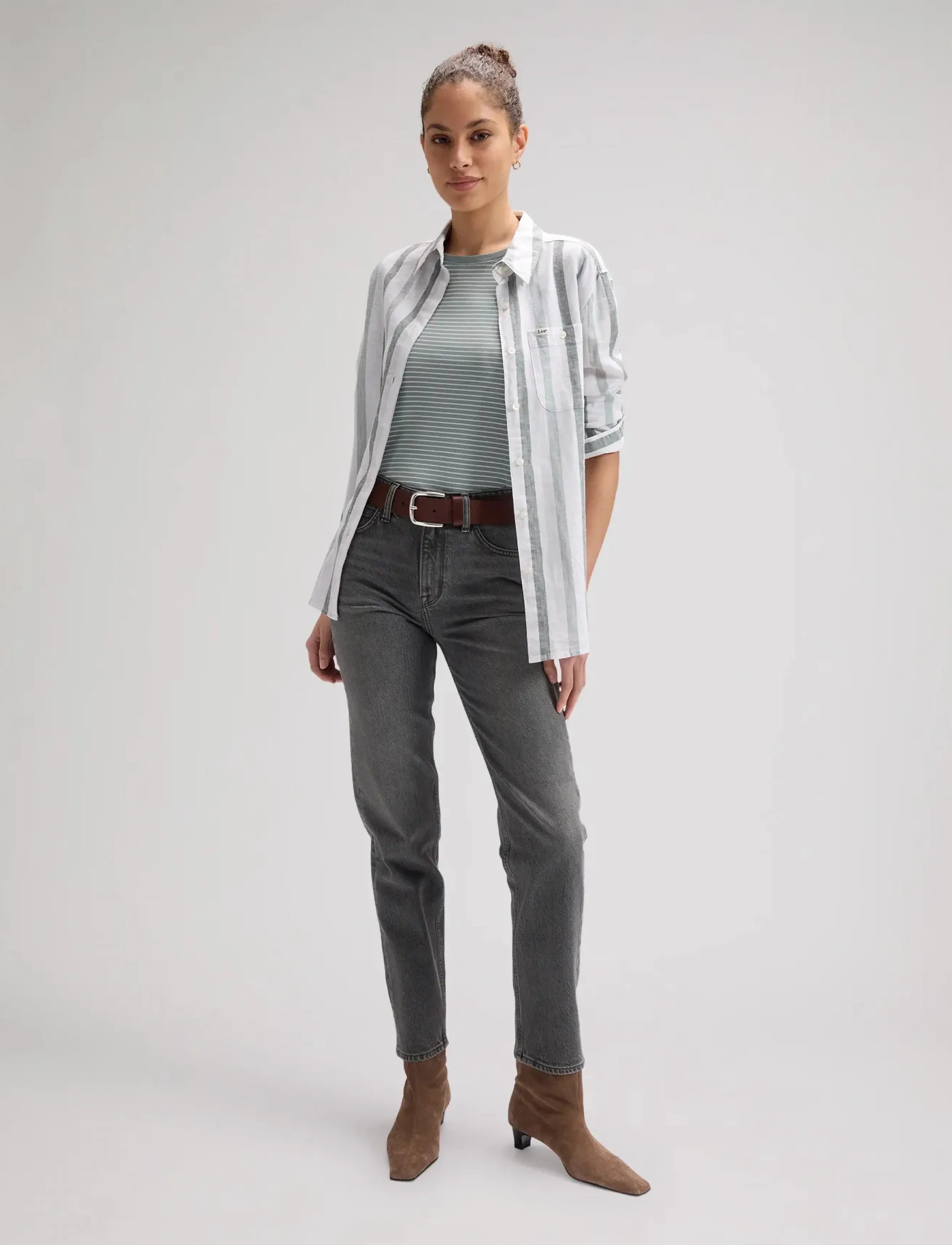 Lee Jeans - BABY TEE - t-krekli ar īsām piedurknēm - desert sage stripe - 4