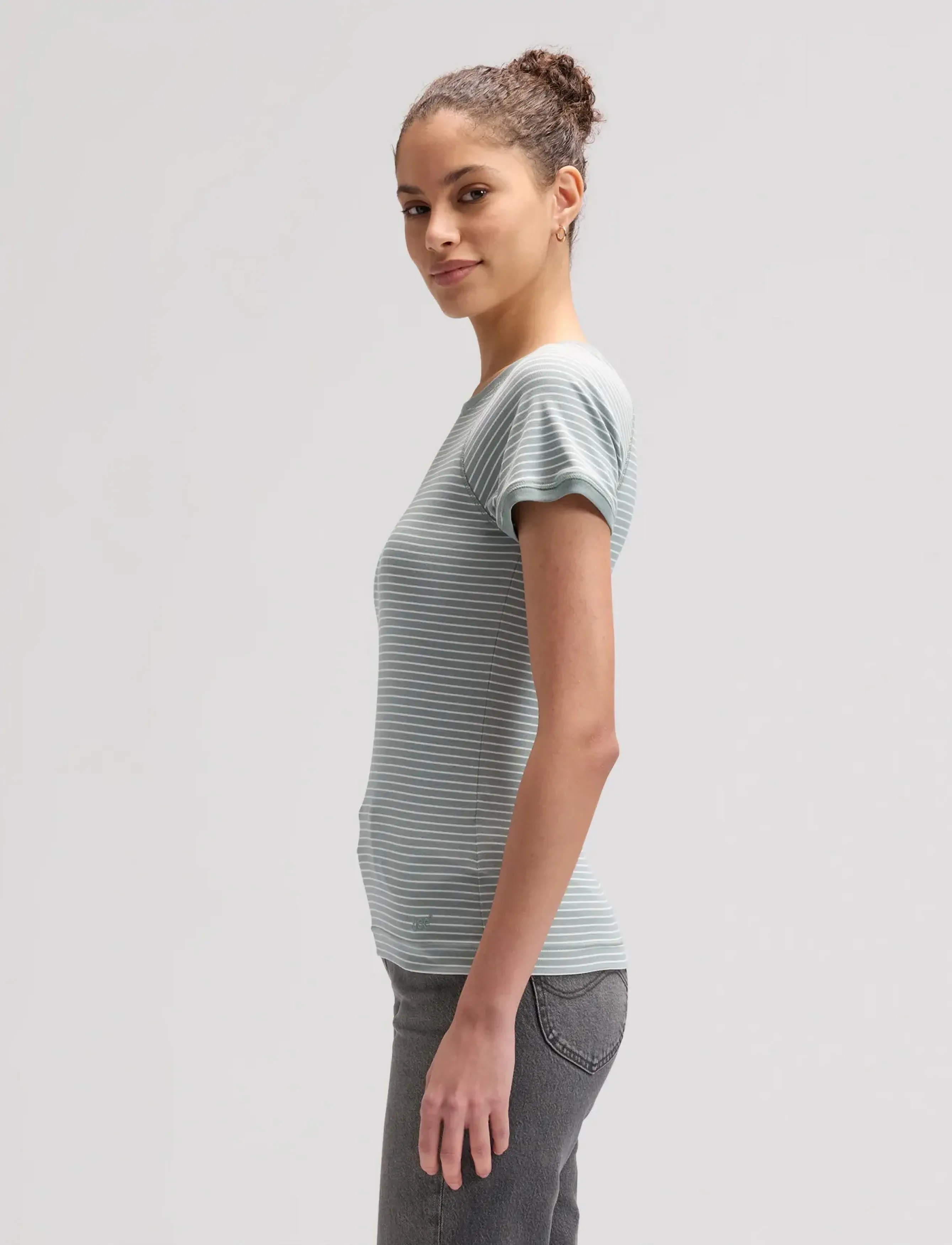 Lee Jeans - BABY TEE - t-krekli ar īsām piedurknēm - desert sage stripe - 5