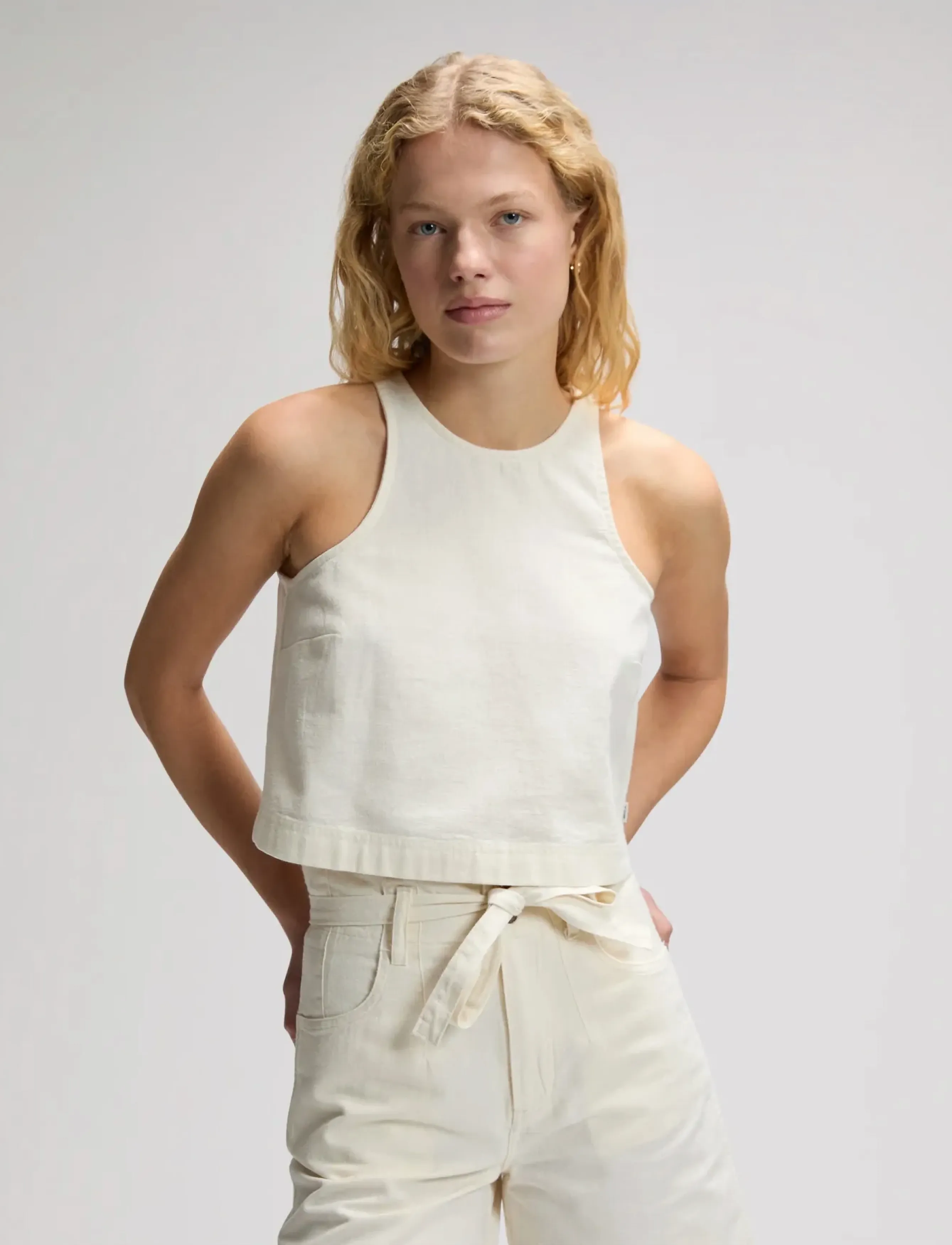 Lee Jeans Boxy Sleeveless Top, Kvinder, Boxy Ærmeløs Top, Cream, Str: XS x 00