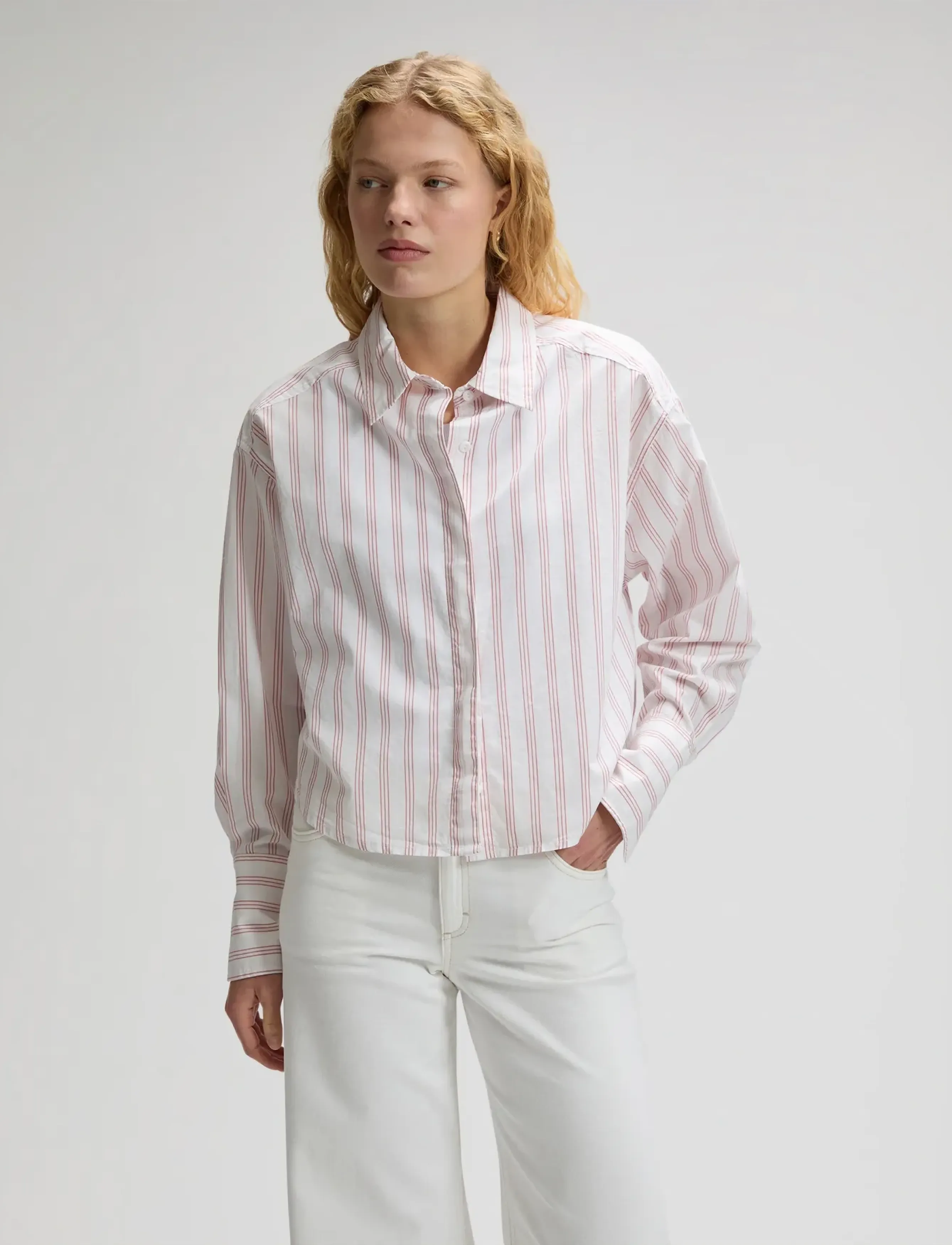 Lee Jeans CUFFED SHIRT - Riided - MALLORY STRIPE / white