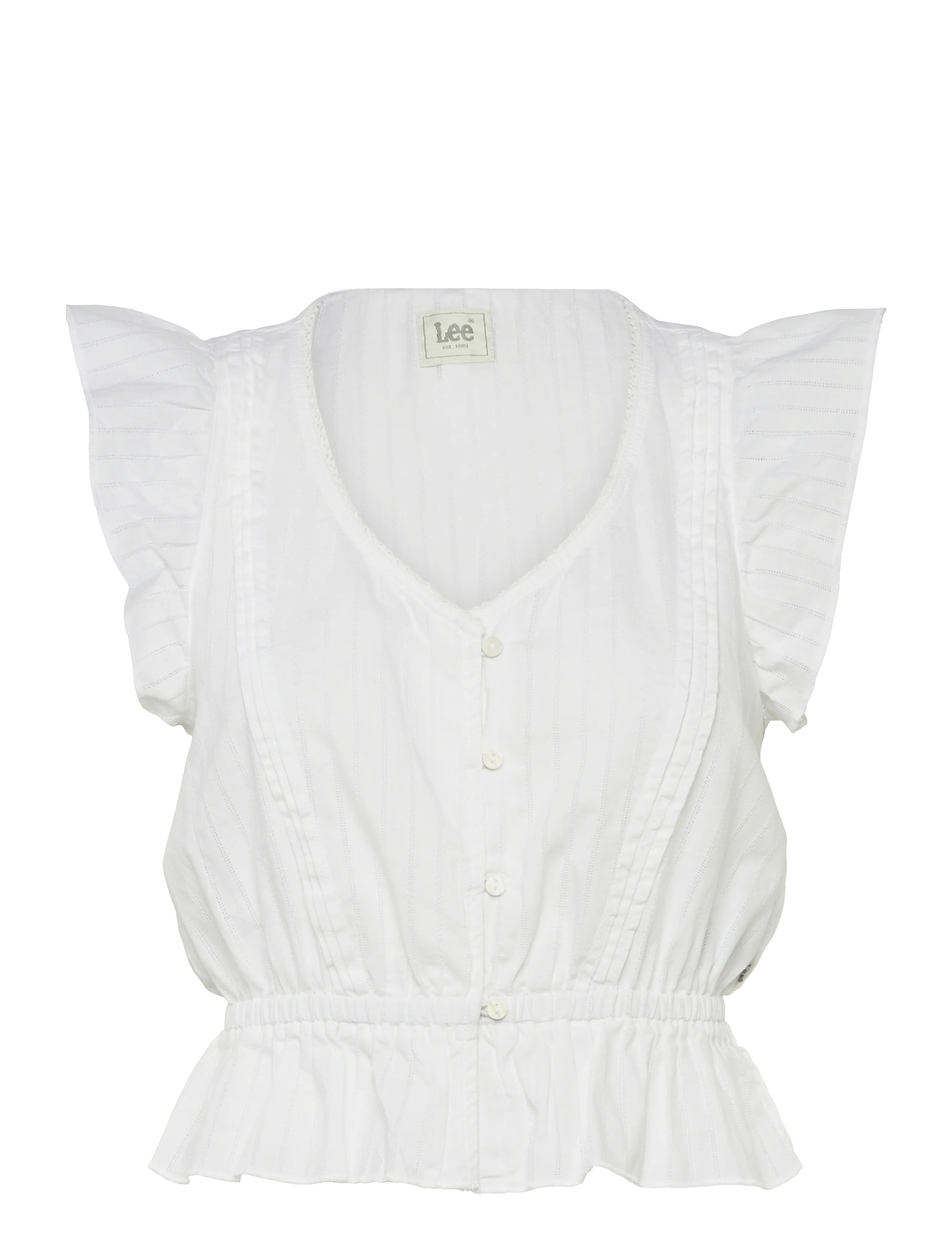 Lee Jeans RUFFLE SLEEVE SHIRT - Lee Jeans - BRIGHT WHITE / white