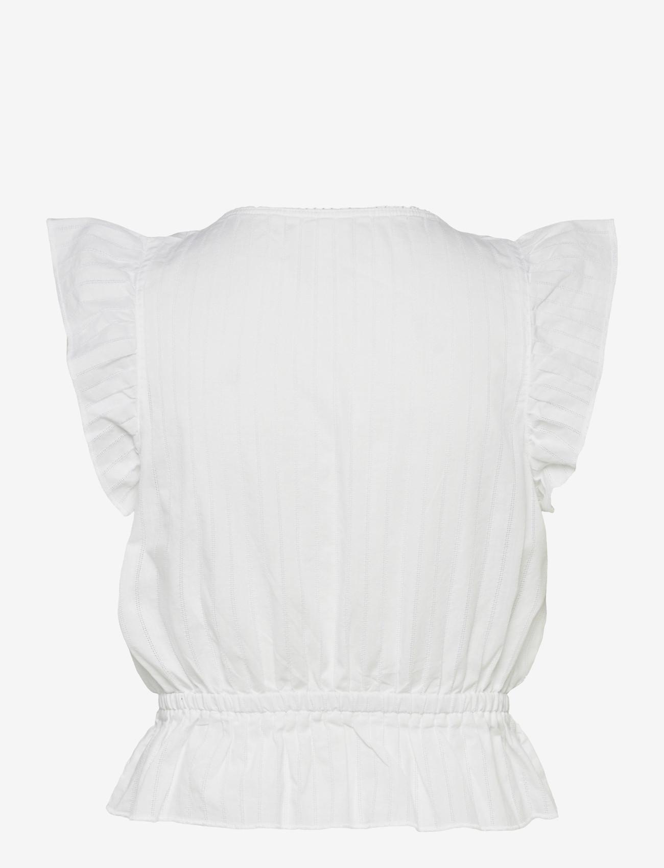 Lee Jeans - RUFFLE SLEEVE SHIRT - kortärmade skjortor - bright white - 2