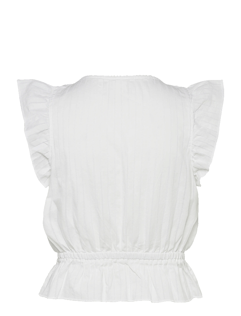 Lee Jeans - RUFFLE SLEEVE SHIRT - kortärmade skjortor - bright white - 2