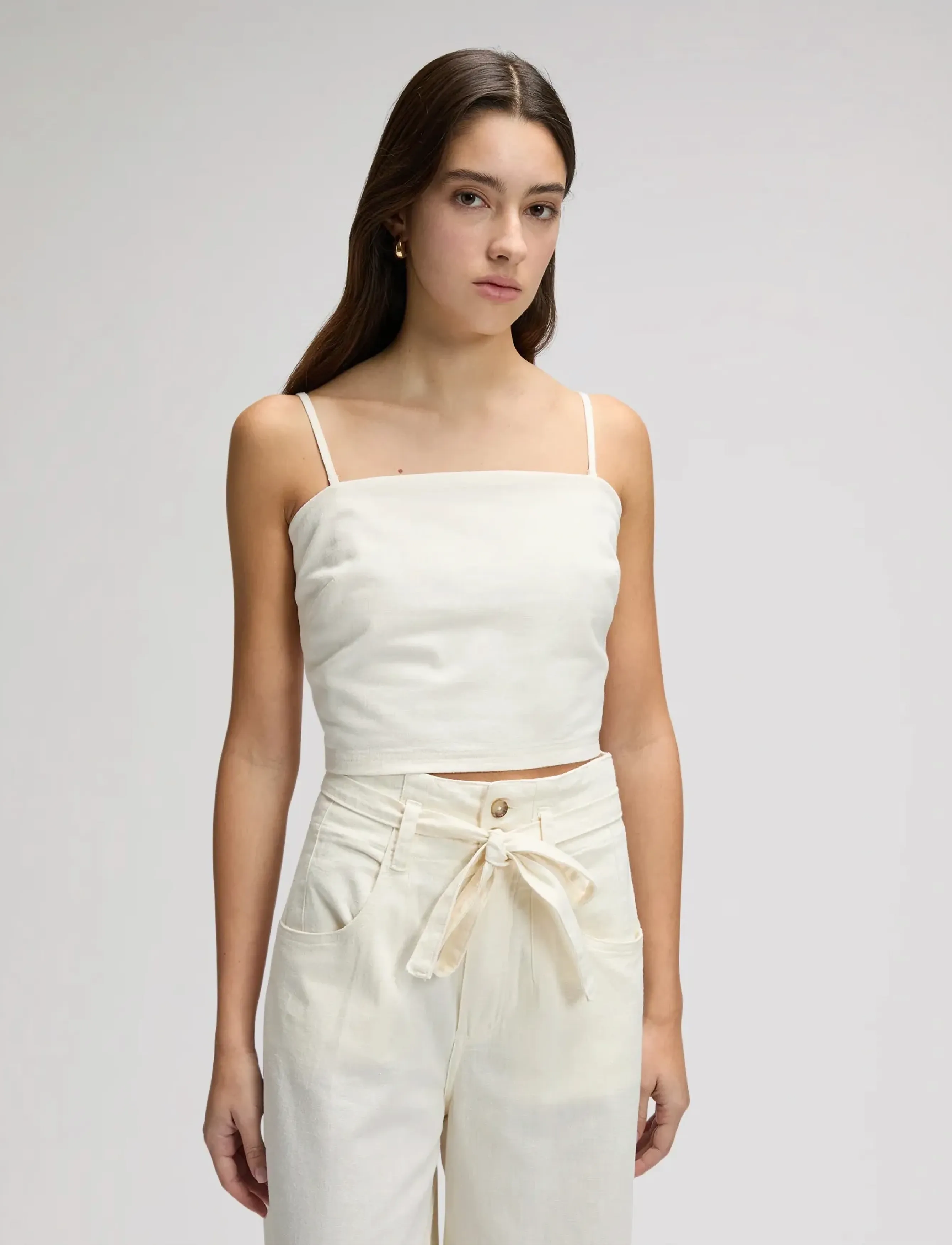 Lee Jeans STRAPPY TANK - Crop tops - NATURAL / cream