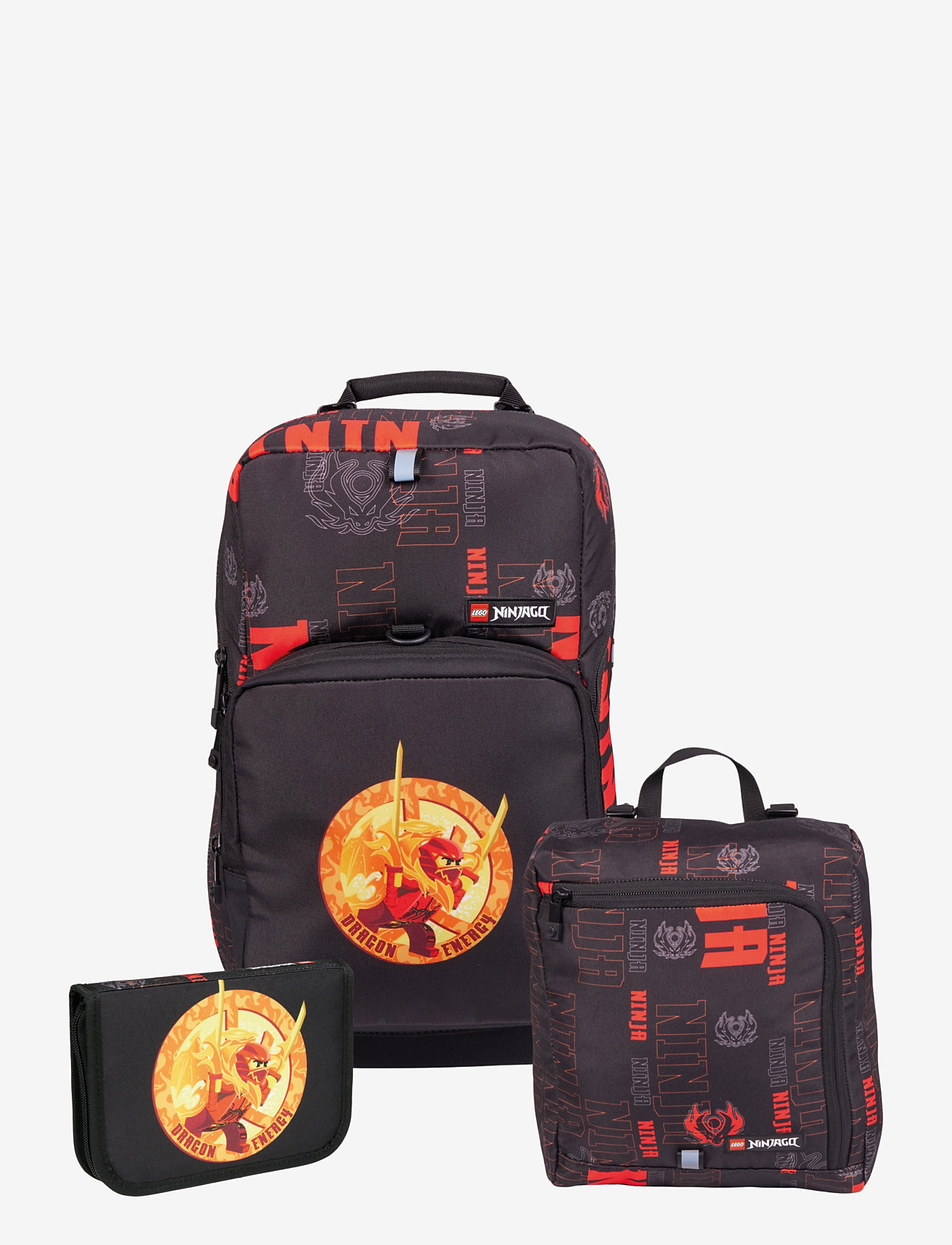 Lego Bags - LEGO® Optimo Starter School Bag w/attachable Gym Bag & Pencil Case w/ Content - school bags - ninjago® dragon energy - 0