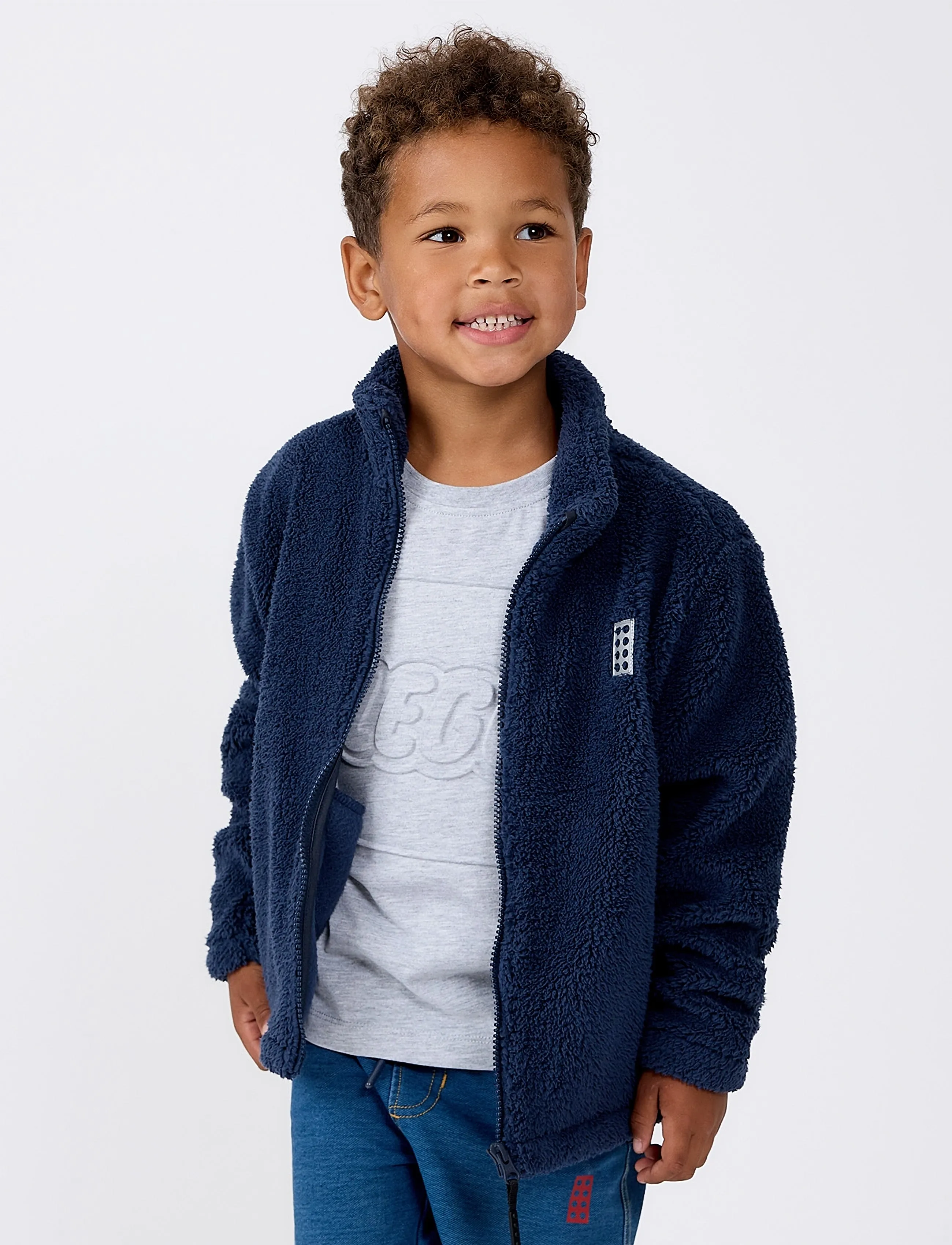 Lego Wear Lwsian 201 Teddy Jacket, Børn, Teddy Jakke, Navy, Str: 134