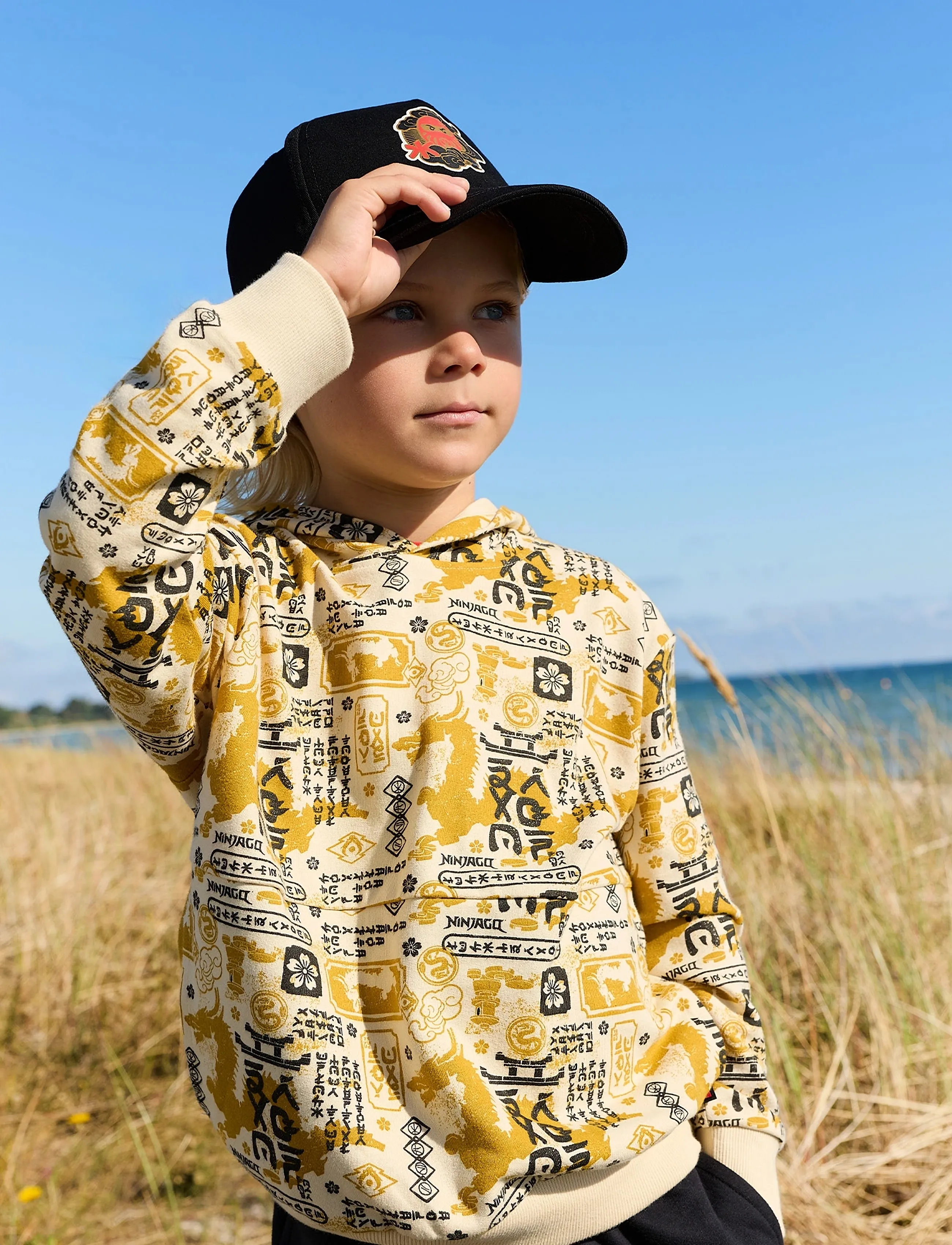 LEGO kidswear LWSIAN 204 - SWEATSHIRT - Kapuzenpullover - DARK OFF WHITE / cream
