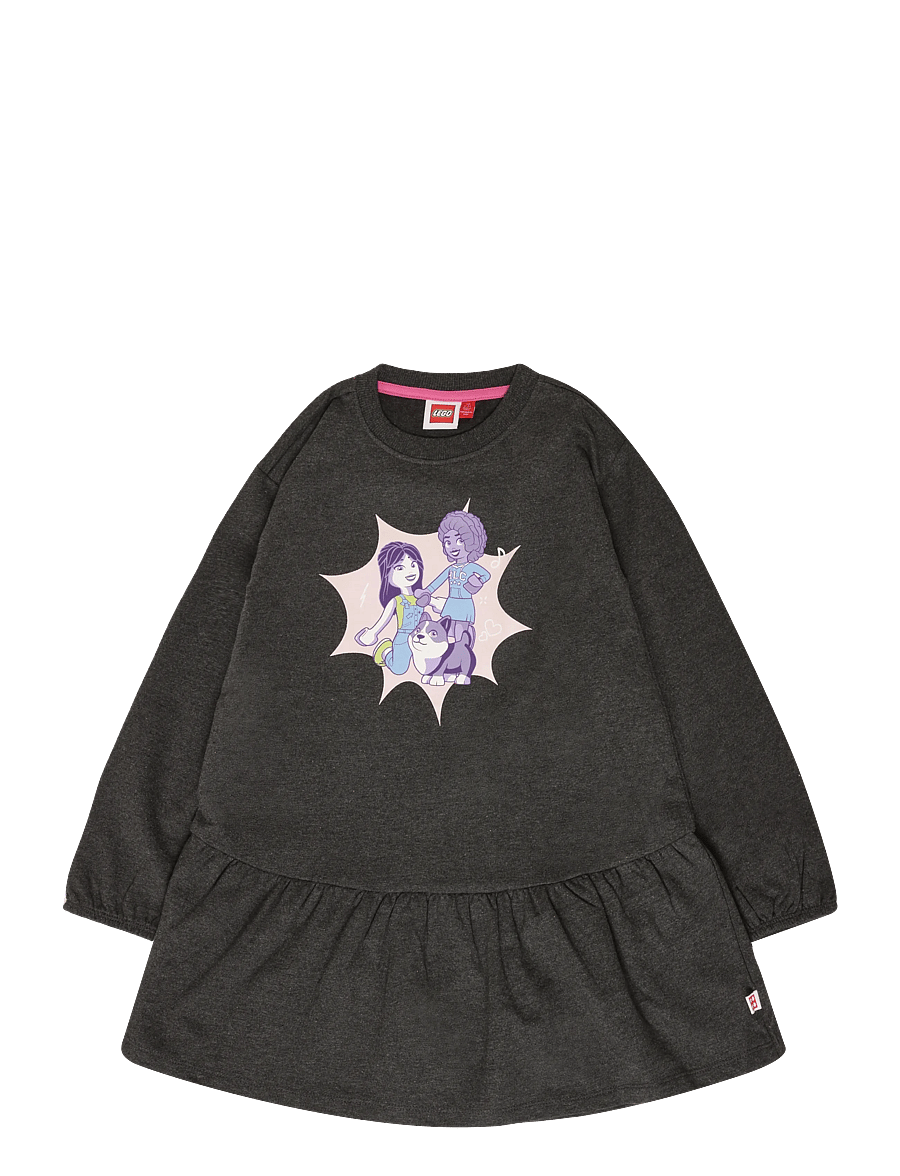 Lego Wear - LWDANA 601 - DRESS. - långärmade vardagsklänningar - dark grey melange - 0